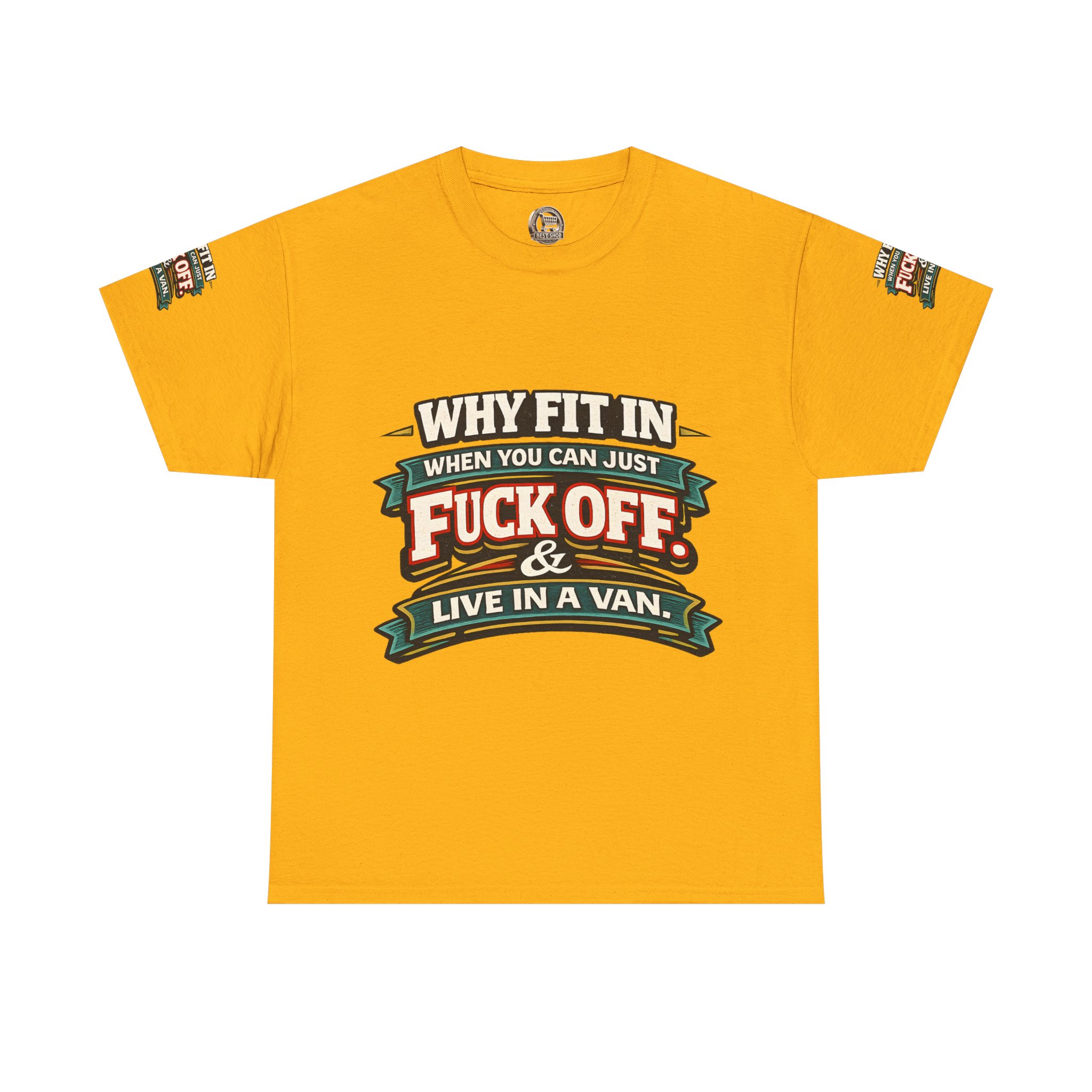 Unisex Heavy Cotton Tee — "Why Fit In" Design F**K-Line