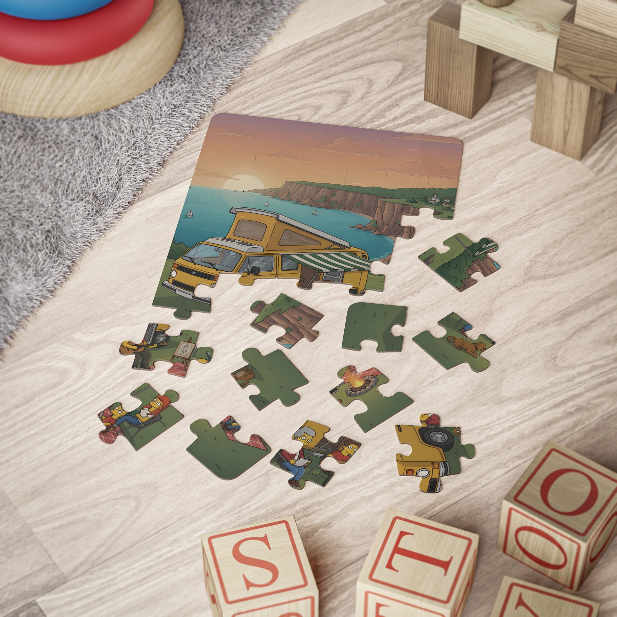 Kids' 30‑Piece Camping Puzzle — Scenic Camper Puzzle