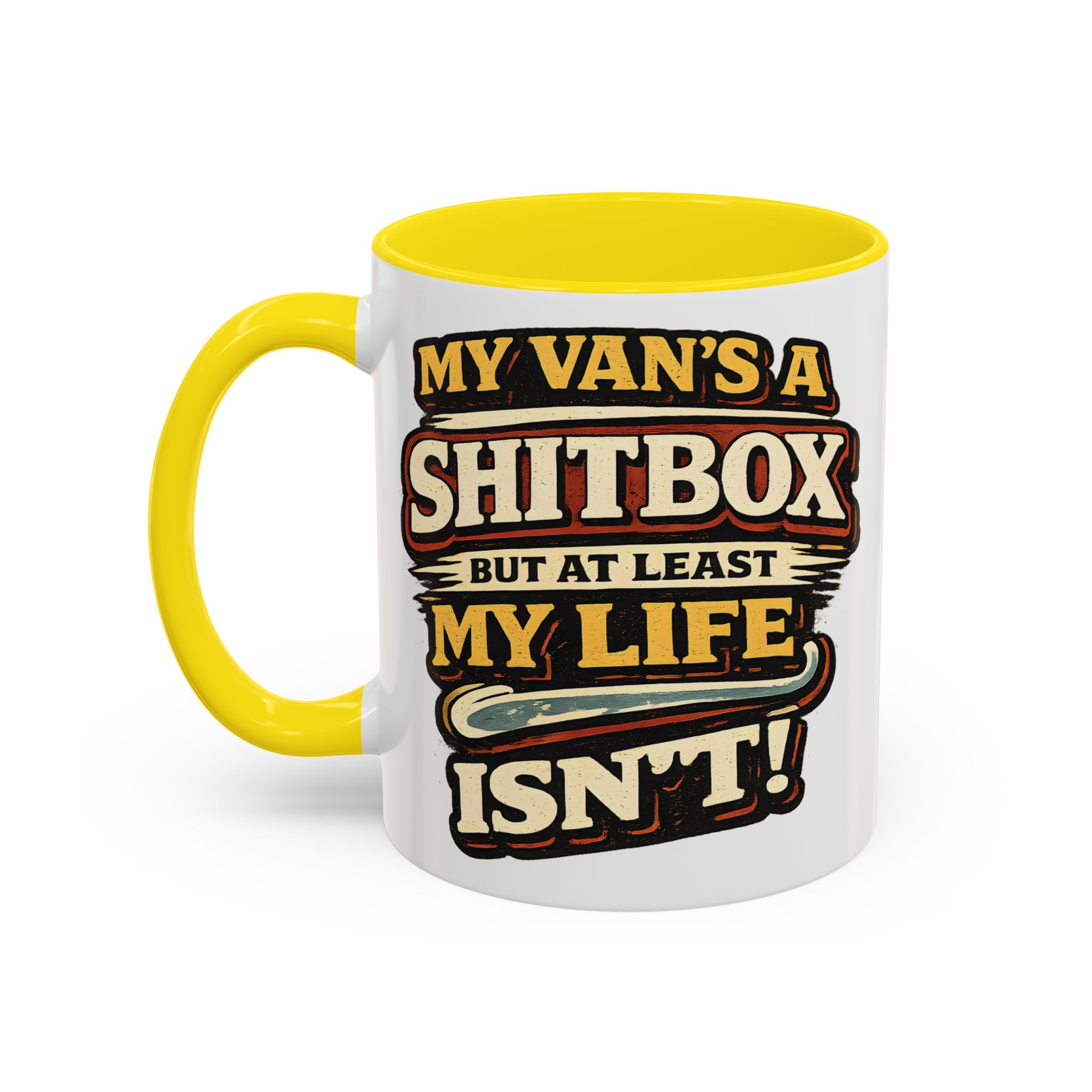 Accent Coffee Mug (11, 15oz) — "My Van`s A Shitbox" Design F**K-Line