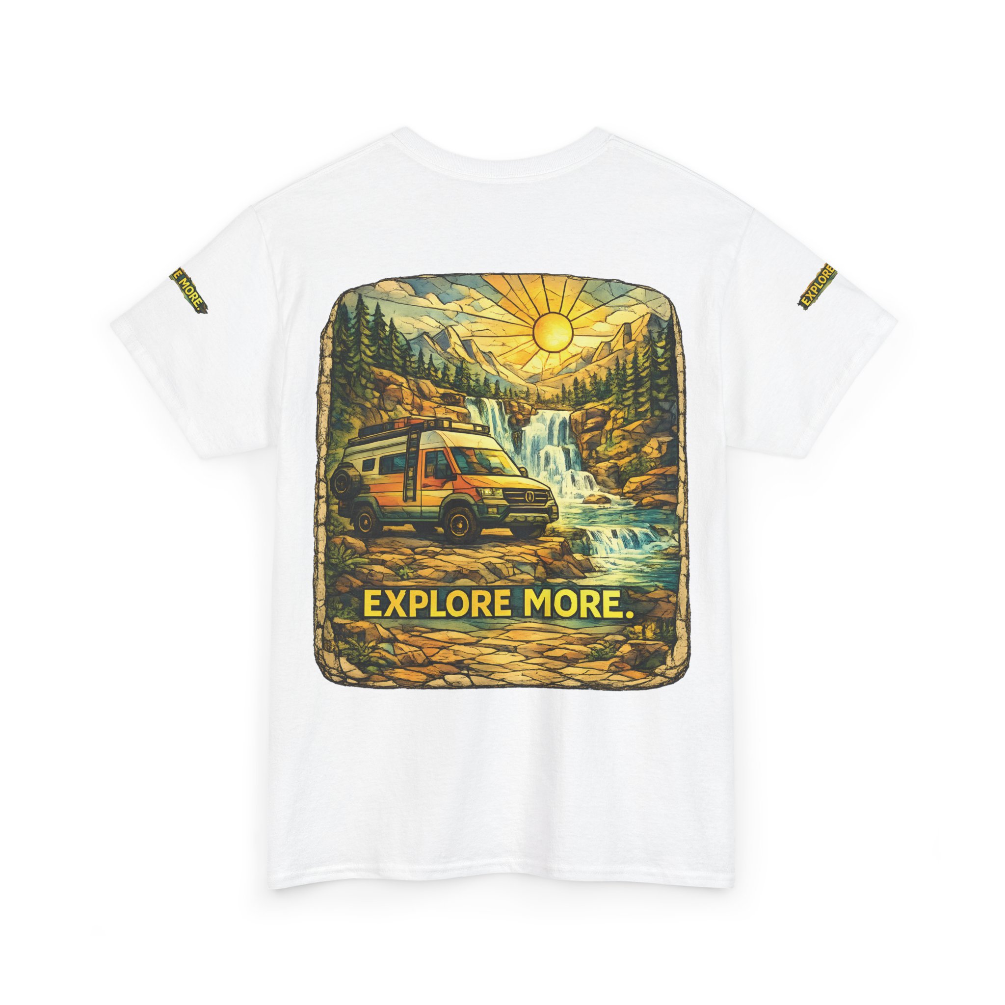 Unisex Heavy Cotton Tee — "Explore More" Design Cubic-Line