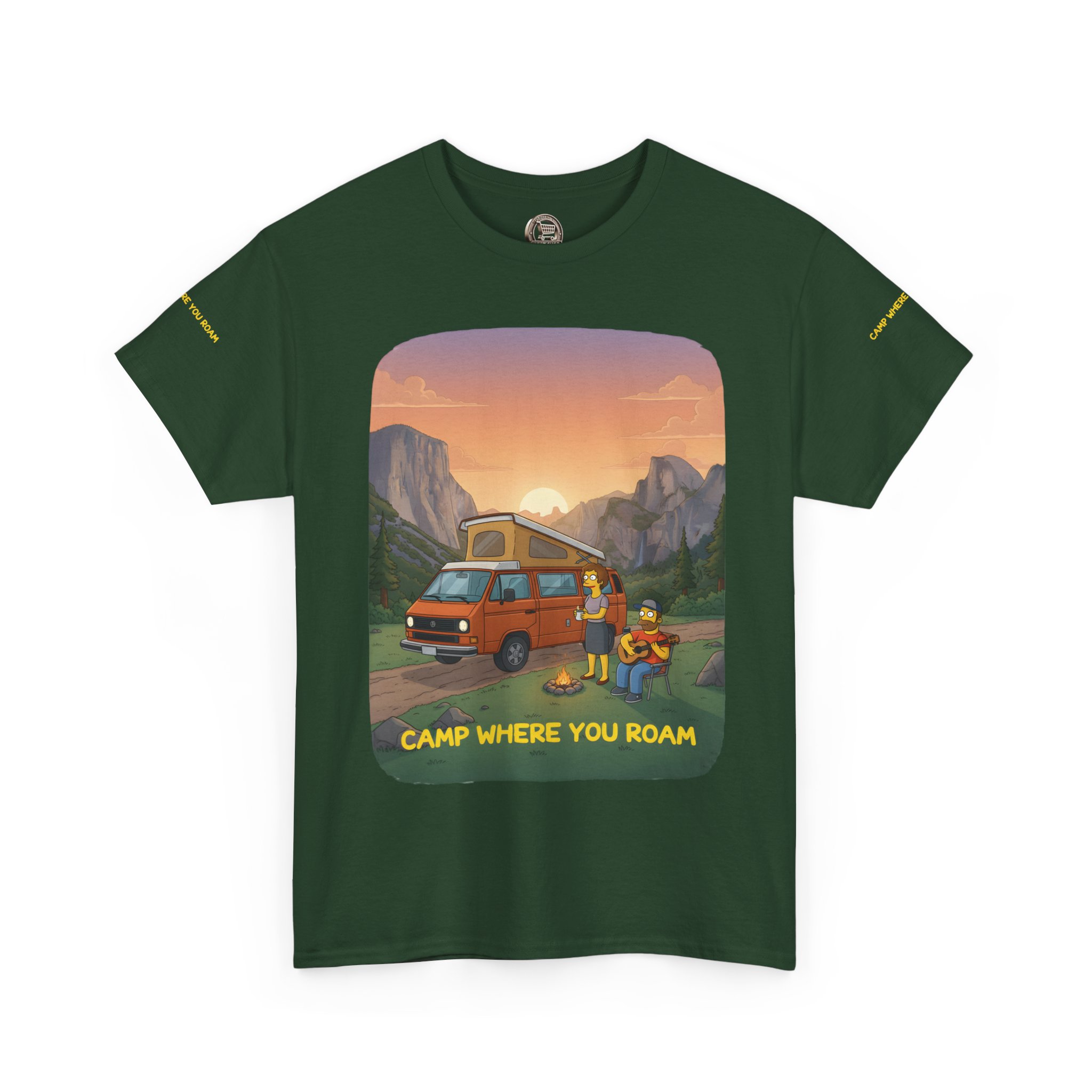 Unisex Heavy Cotton Tee — "Camp Where You Roam" Design Sitcom-Line