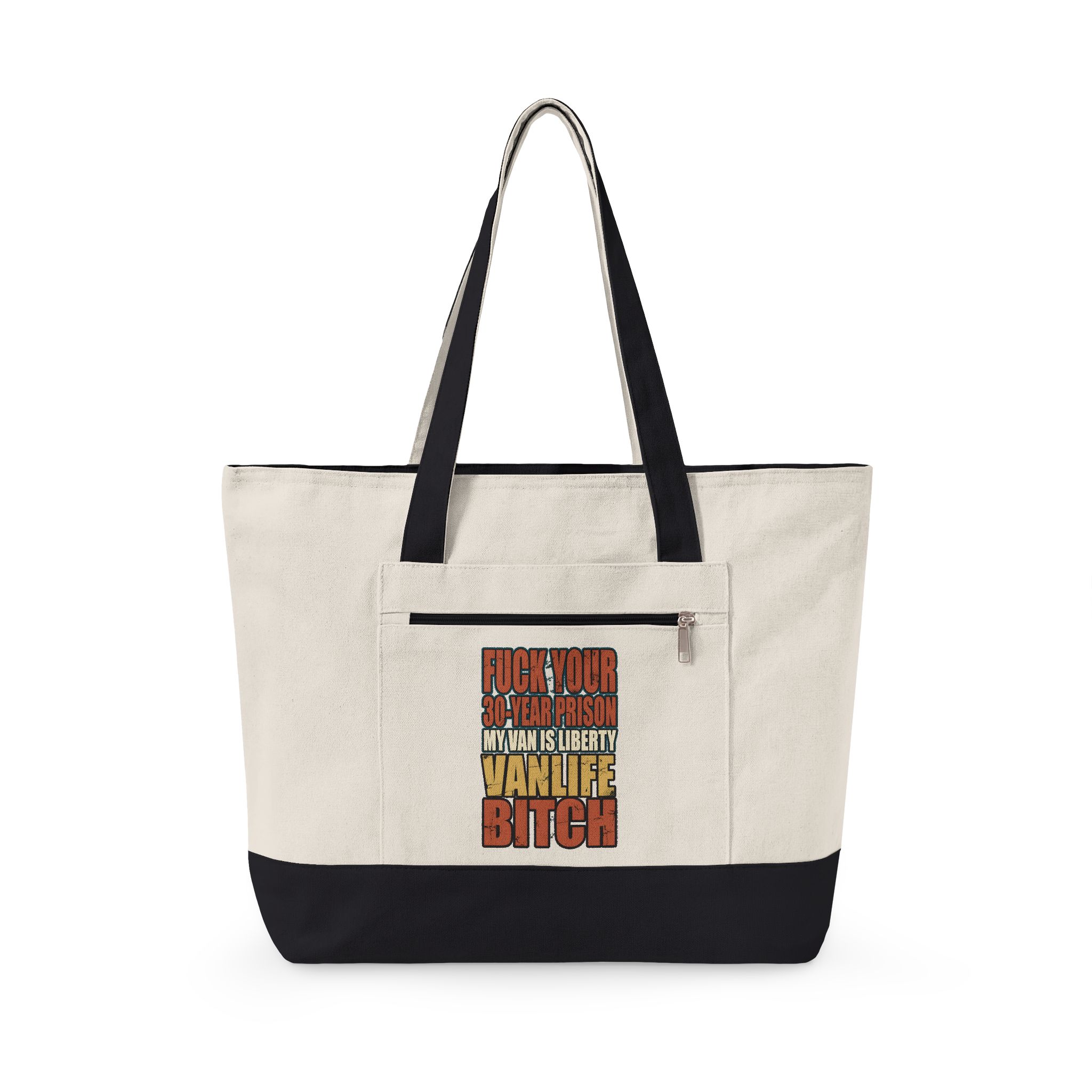 195826571472385865_2048.jpeg Zippered Canvas Tote — "Fuck Your 30-Years Prison" (Design F**K-Line)