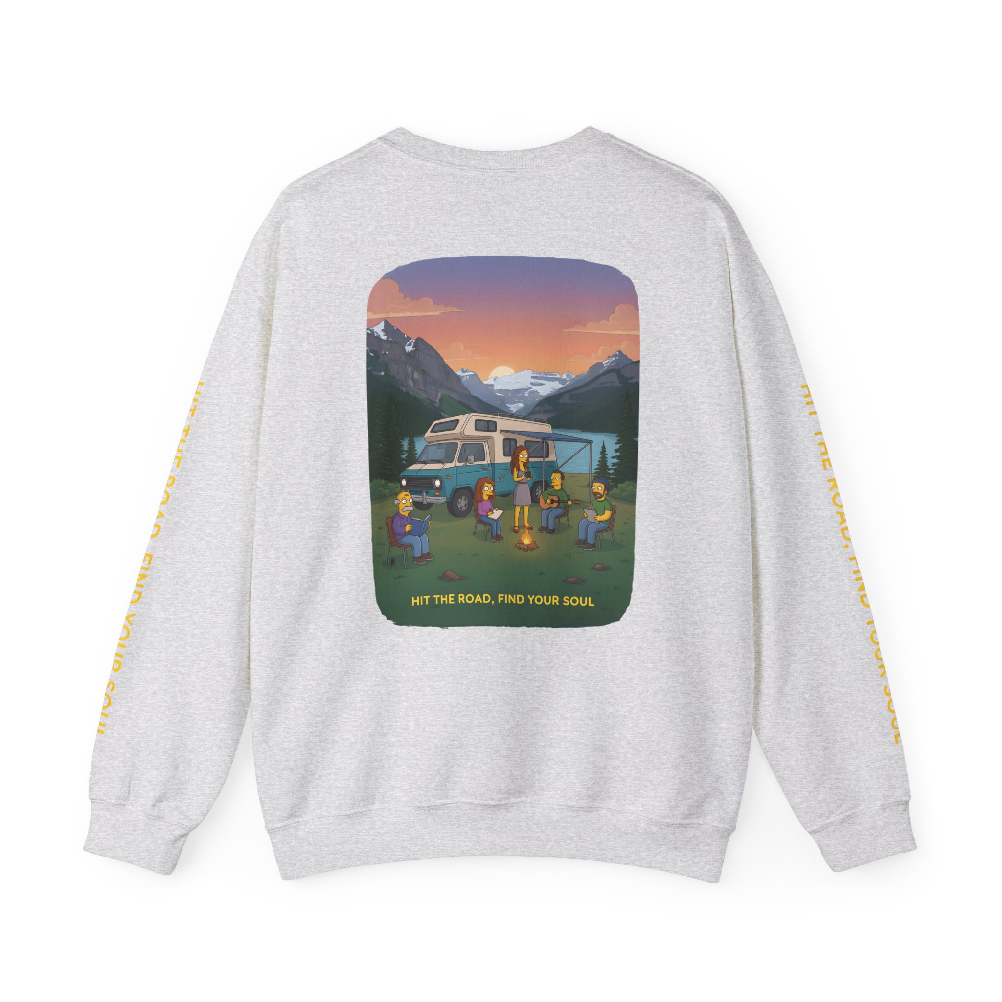 Unisex Heavy Blend™ Crewneck Sweatshirt — "Hit The Road-Find Your Soul" Design Sitcom-Line