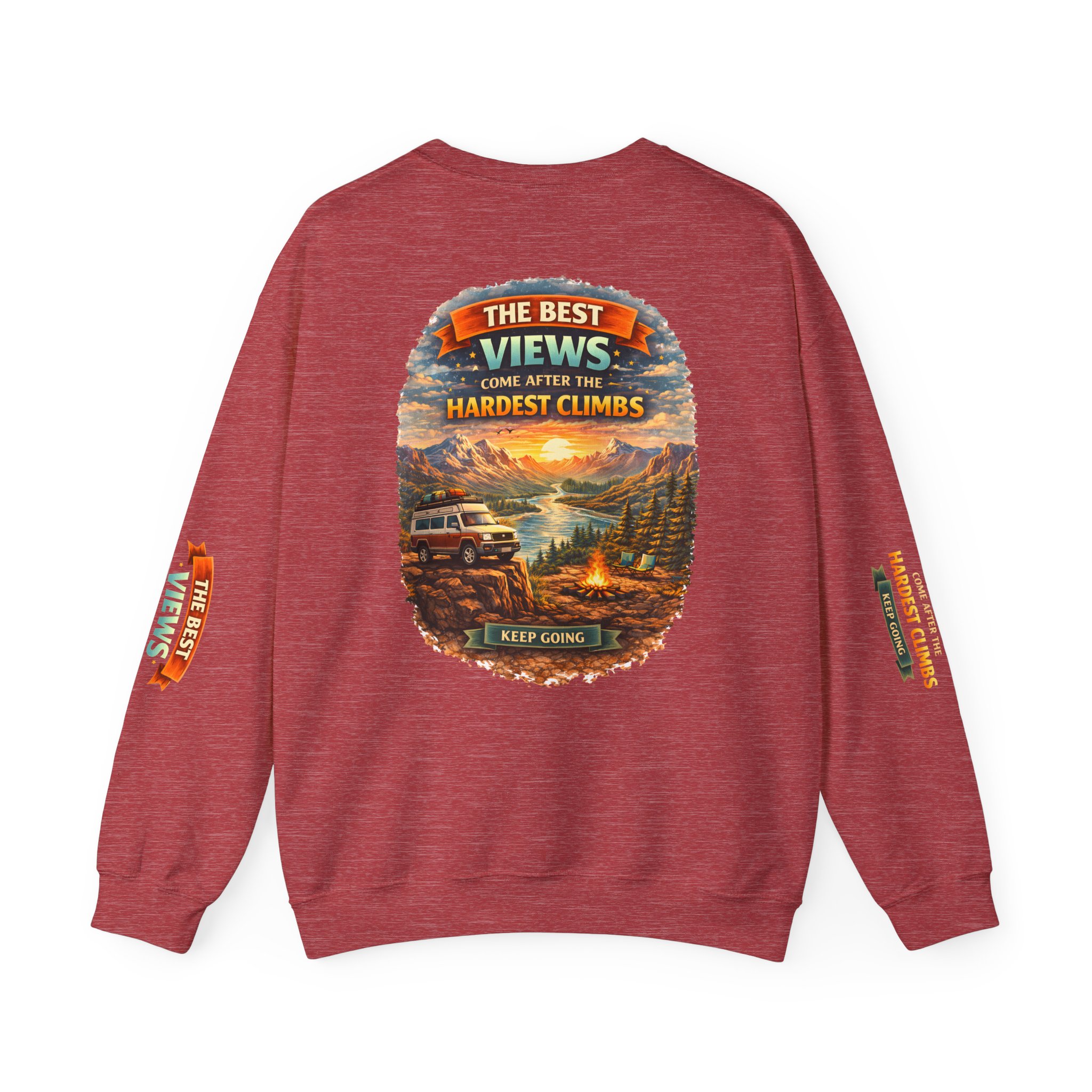 Unisex Heavy Blend™ Crewneck Sweatshirt — "The Best Views" Design Scenic-Line