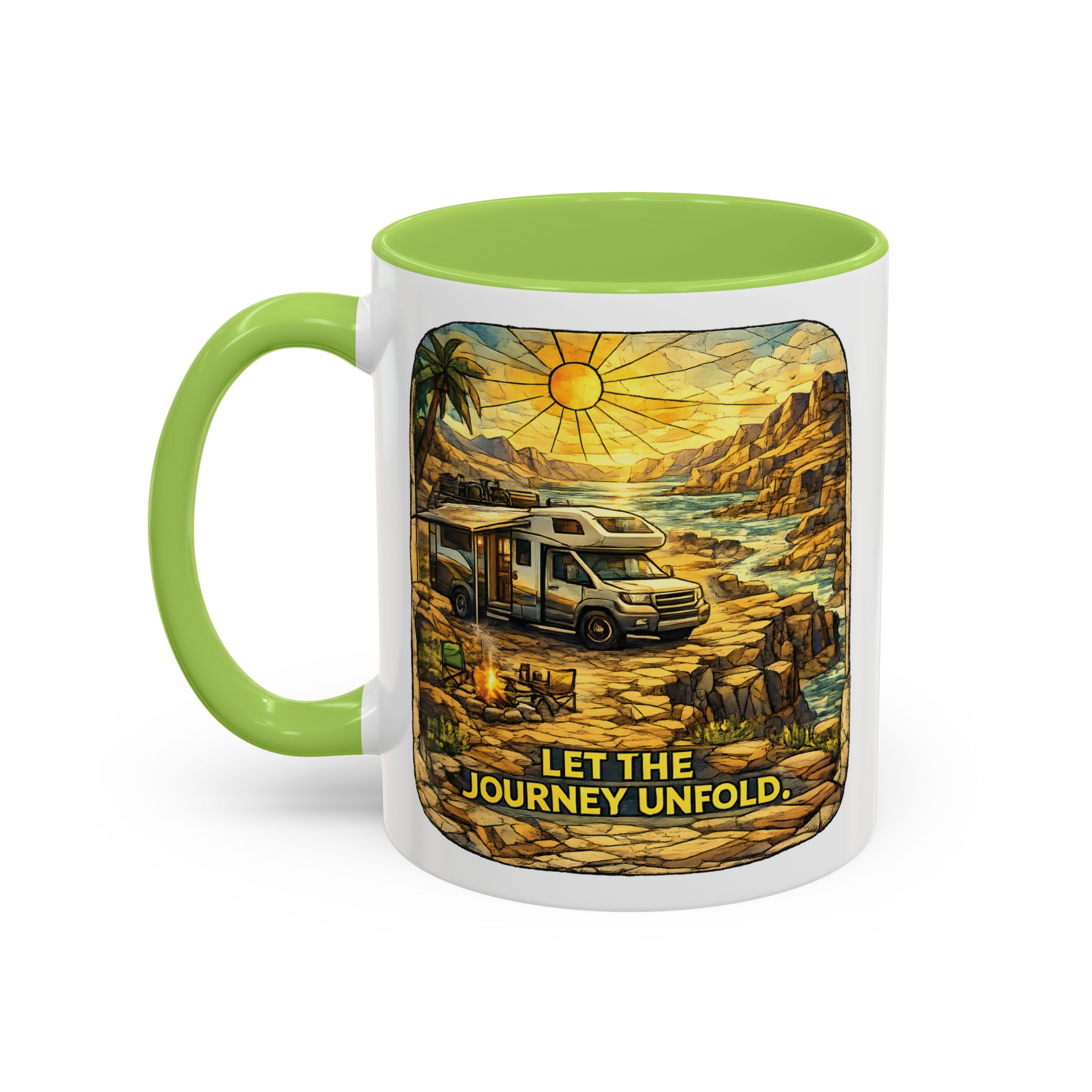 1974023521524597079_2048.jpeg Accent Coffee Mug (11, 15oz) — "Let The Journey Unfold" Design Cubic-Line