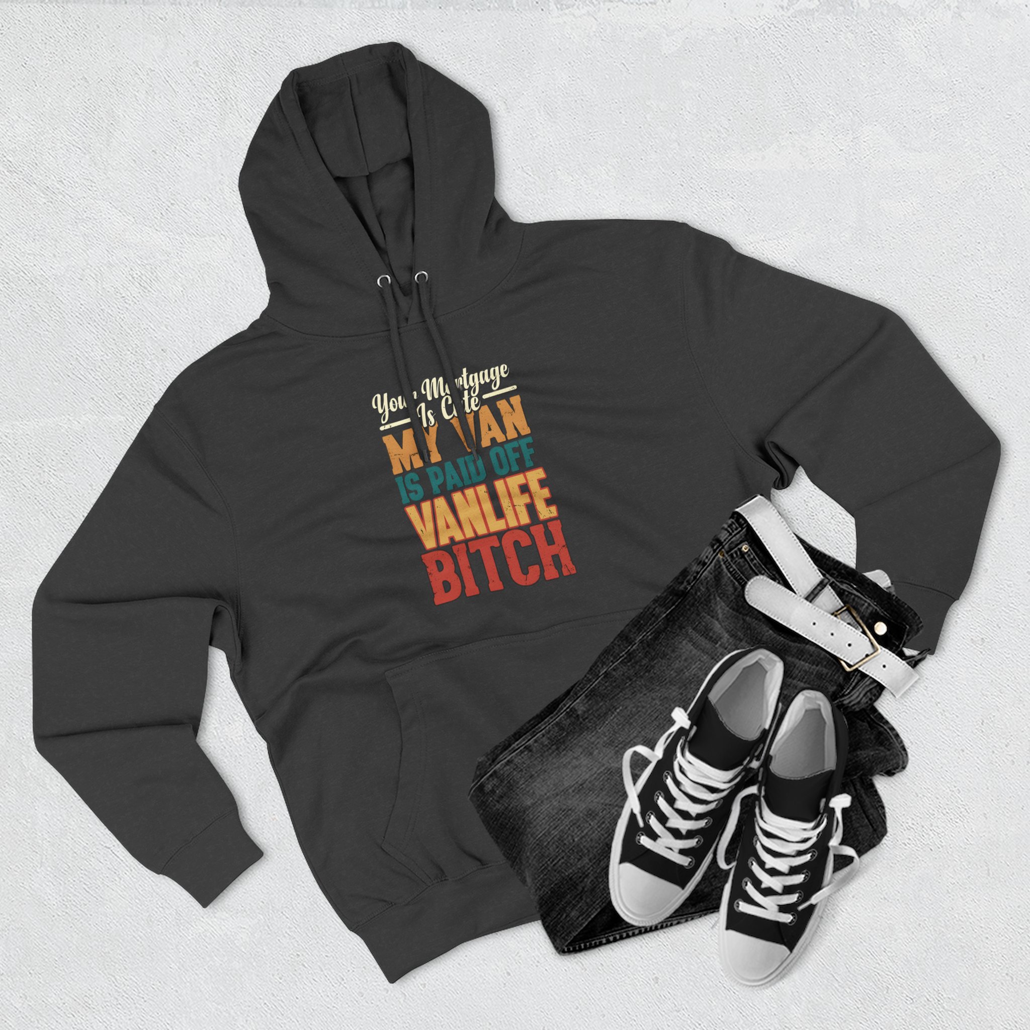 Three-Panel Fleece Hoodie - "Your Mortgage Is Cute" Design F**K-Line