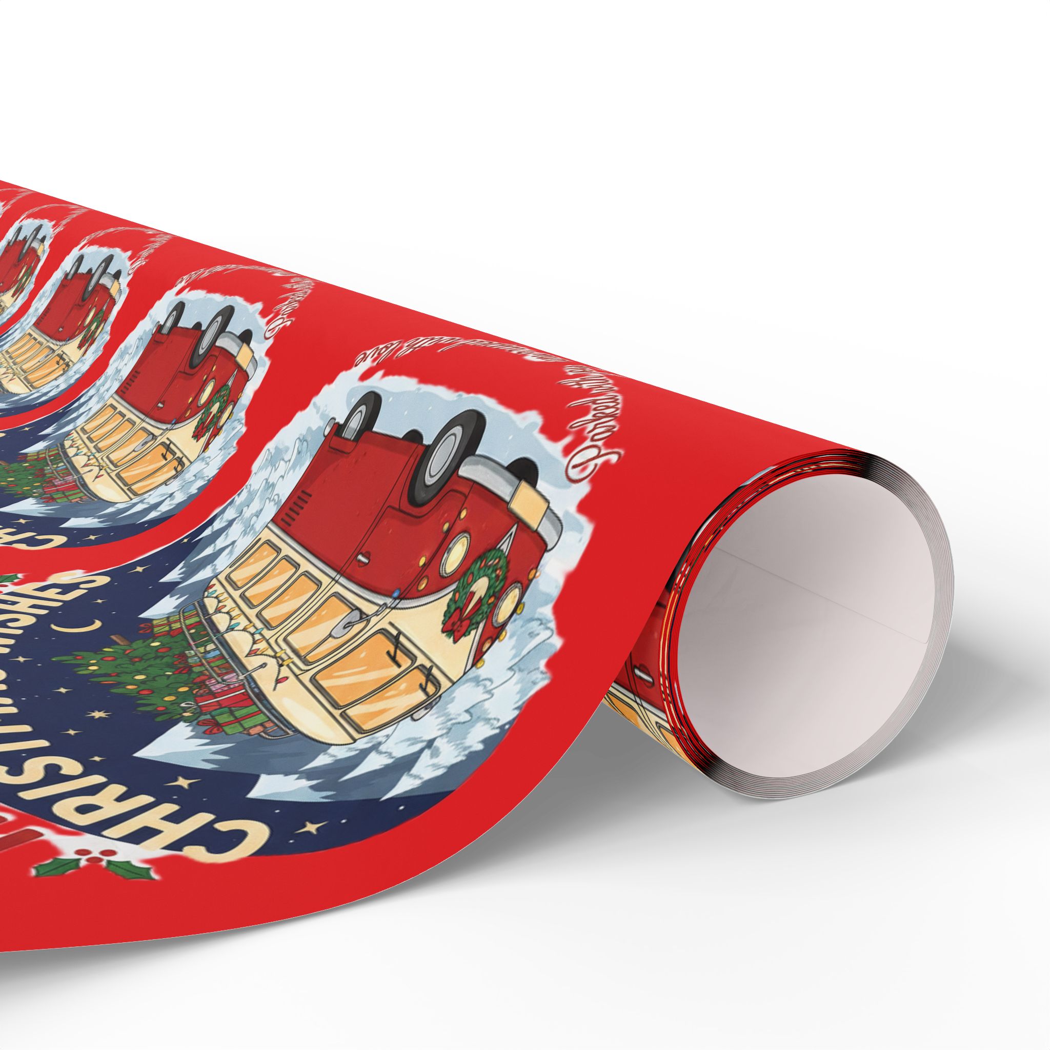 Christmas Camper Wrapping Paper - Retro RV Holiday Gift Wrap