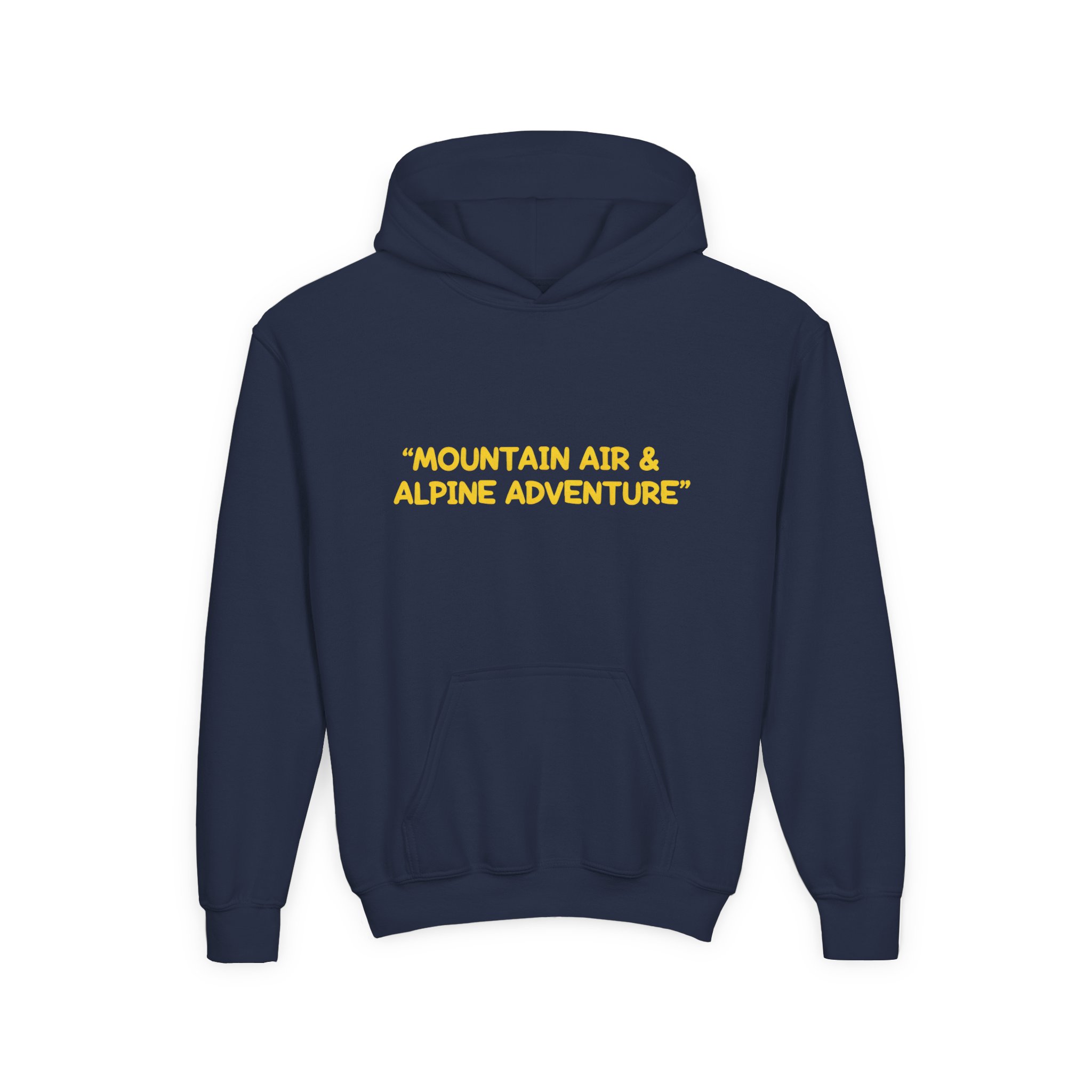Youth Hoodie(Gildan) – "Mountain Air-Alpine Adventure" (Design Sitcom-Line)
