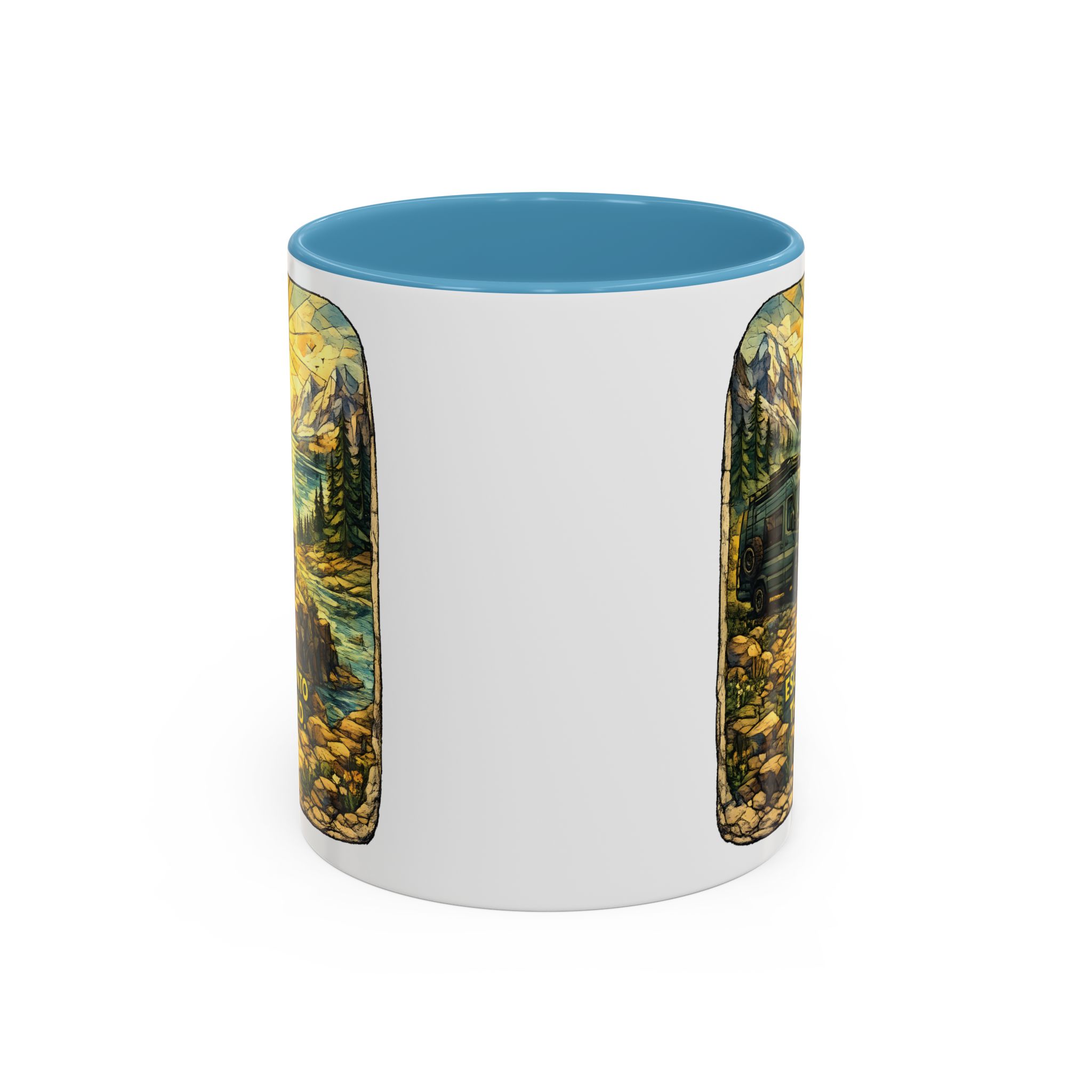 Accent Coffee Mug (11, 15oz) — "Escape Into The Wild" Design Cubic-Line