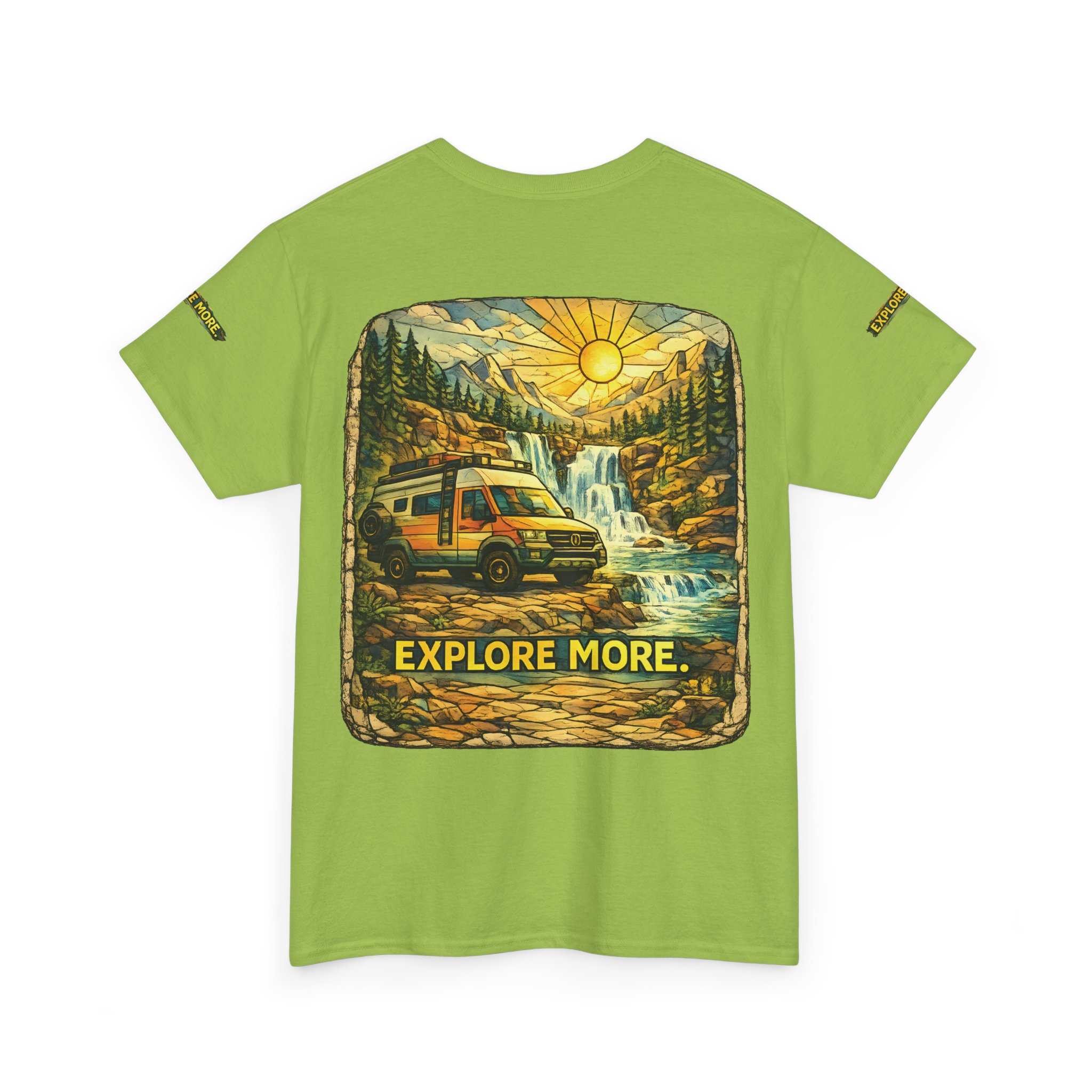 Unisex Heavy Cotton Tee — "Explore More" Design Cubic-Line