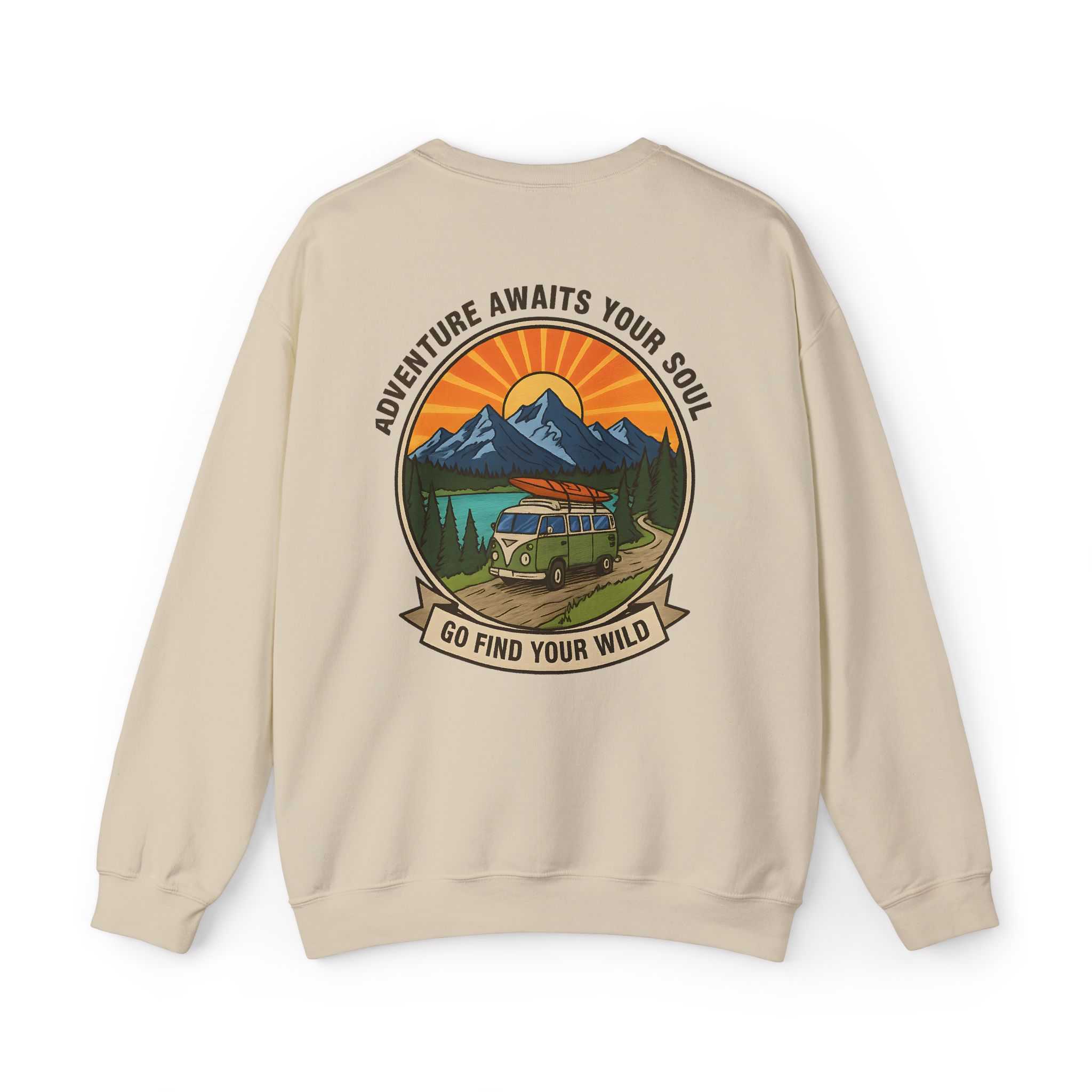 2025257258377567222_2048.jpeg Crewneck Sweatshirt — "Go Find Your Wild" Camper Graphic