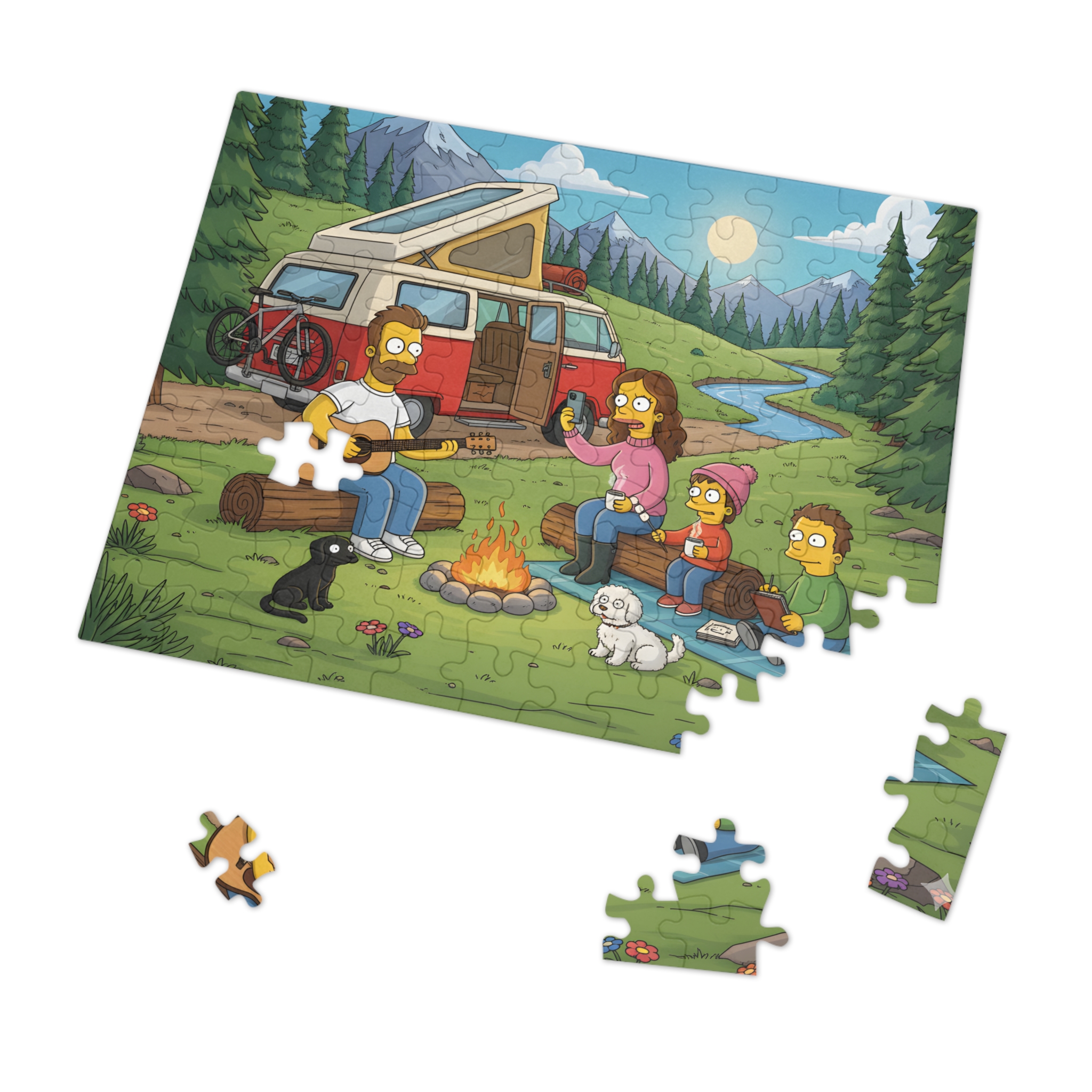 Jigsaw Puzzle with Tin — Scenic Campervan Campfire