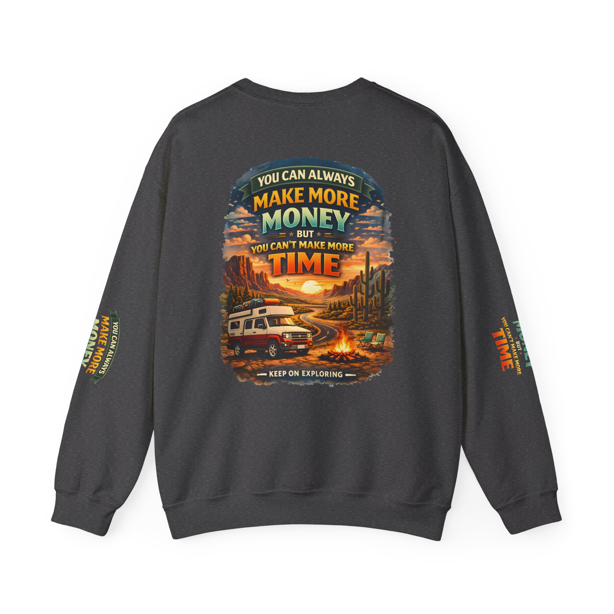 Unisex Heavy Blend™ Crewneck Sweatshirt — "You Can Always Make More Money" Design Scenic-Line