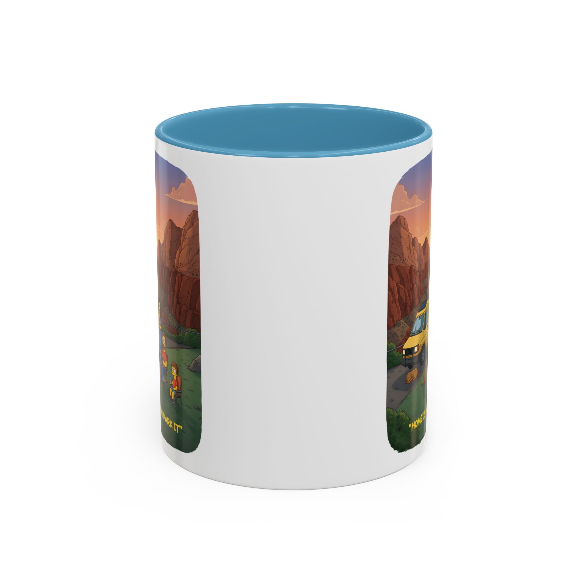 Accent Coffee Mug (11, 15oz) — "Home Is Where You Park It" Design Sitcom-Line