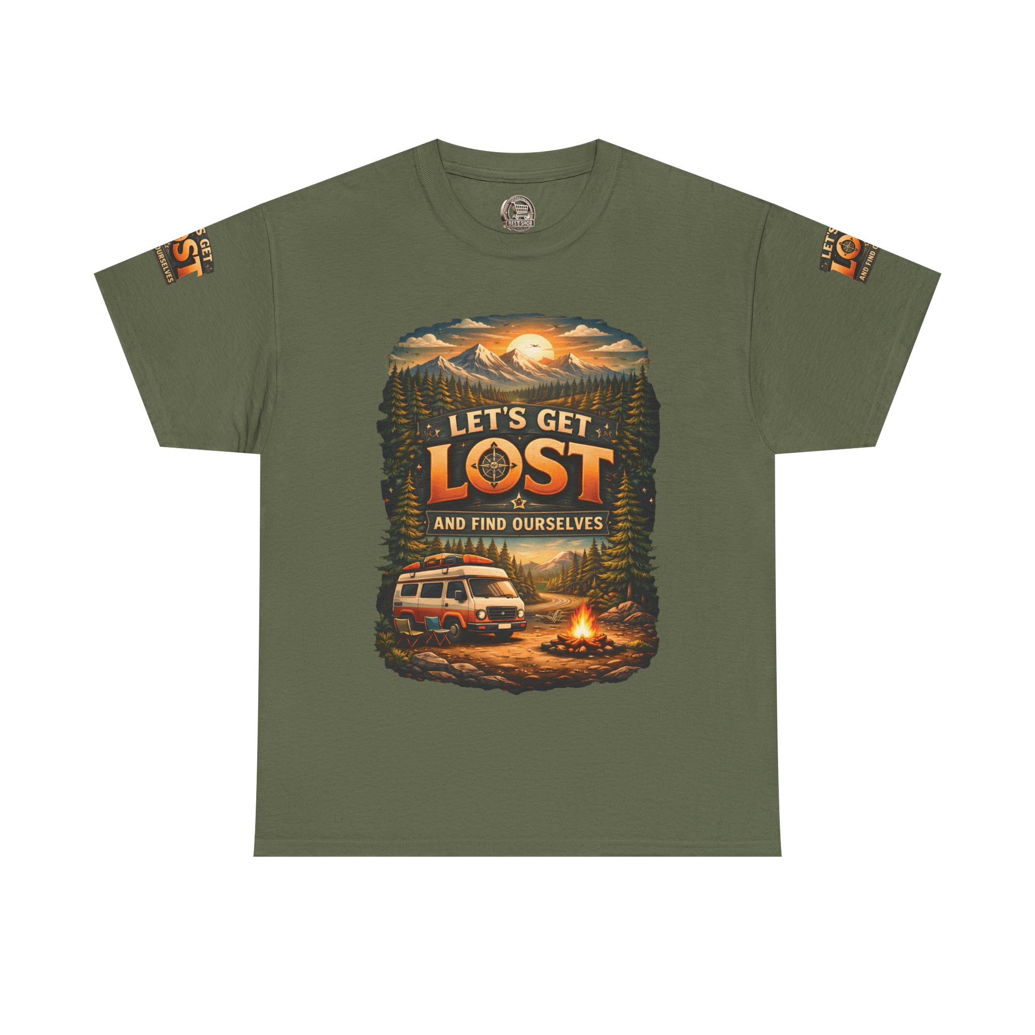 Unisex Heavy Cotton Tee — "Let´s Get Lost And Found Ourselfs" Design Scenic-Line