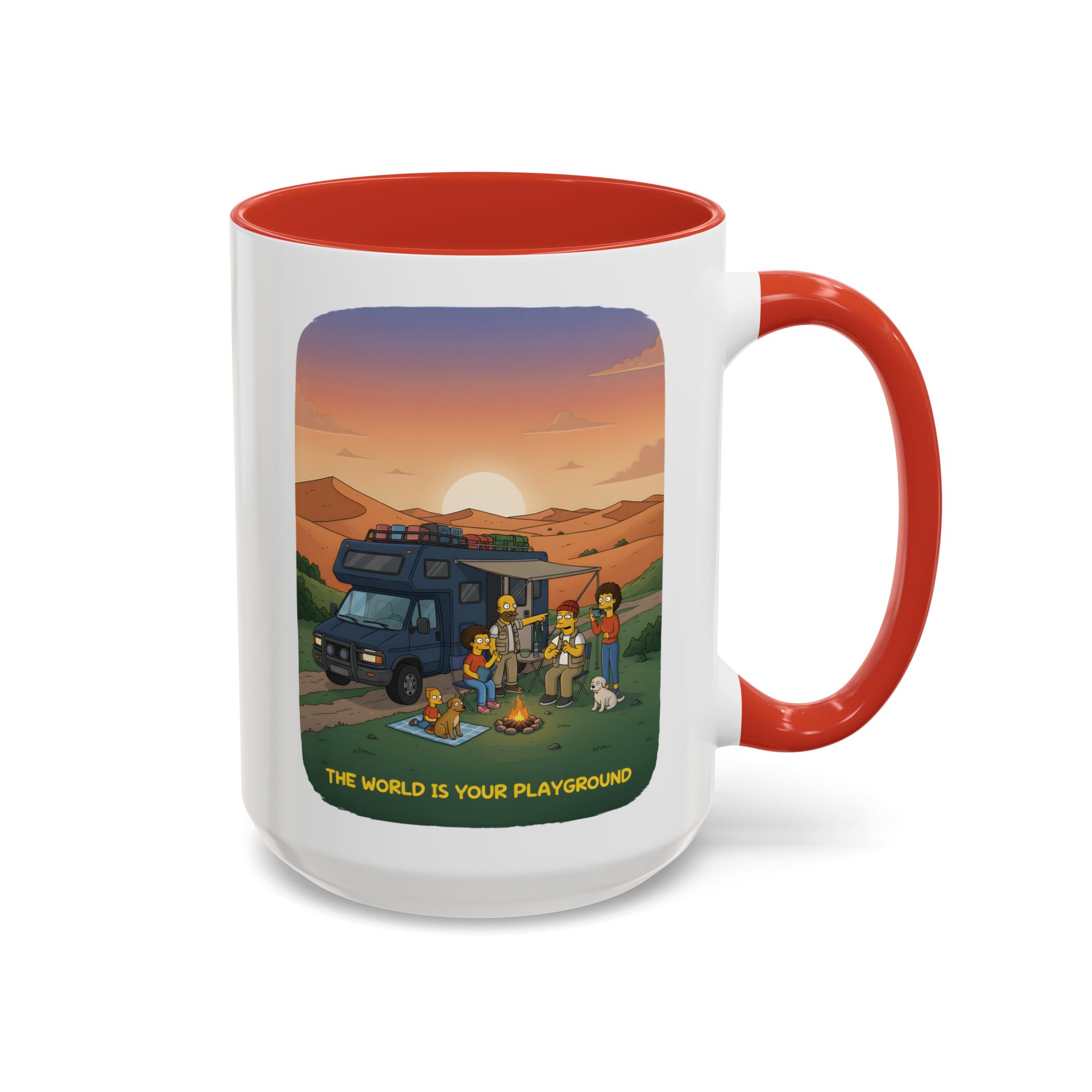 Accent Coffee Mug (11, 15oz) — "The World Is Your playground" Design Sitcom-Line