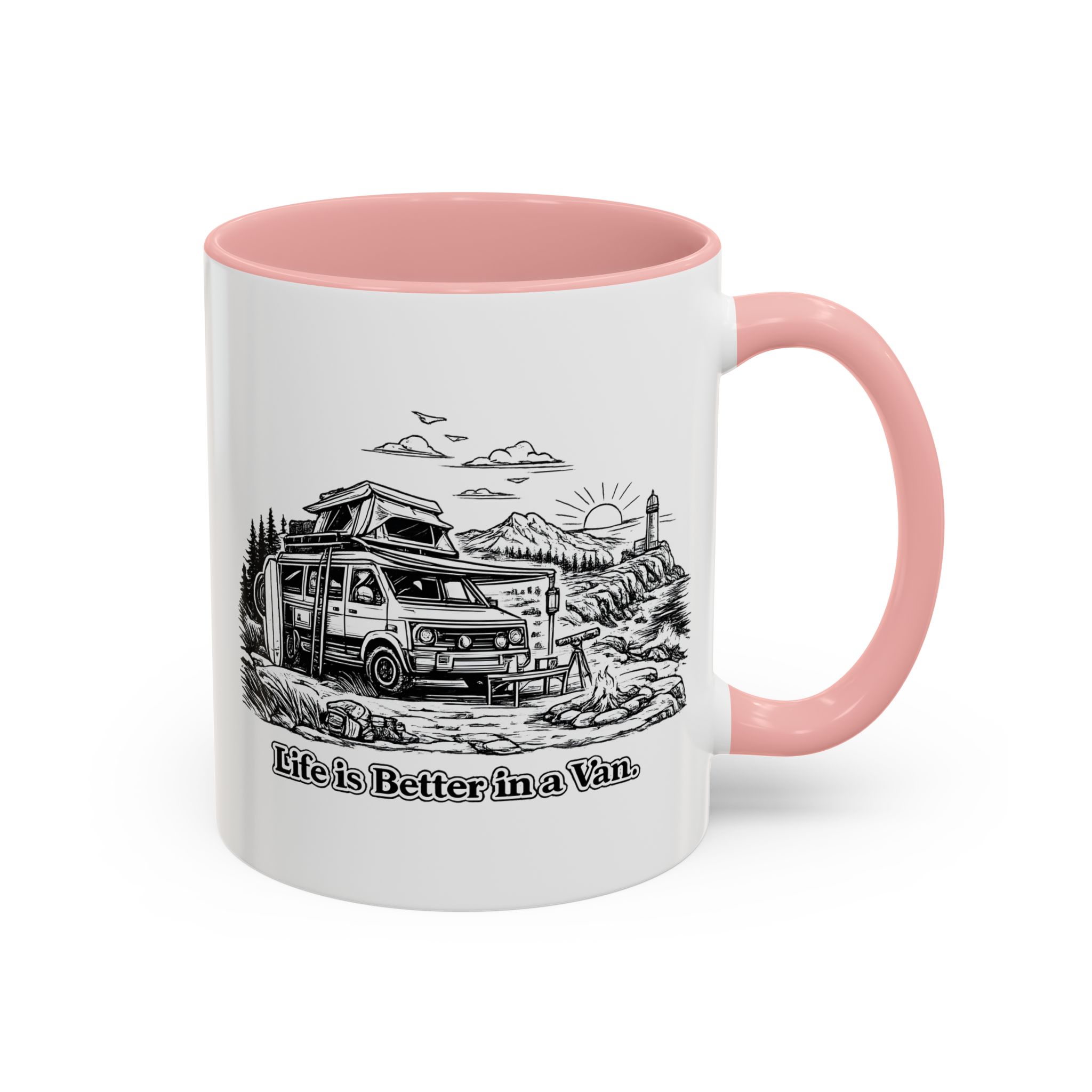 2054056691916847586_2048.jpeg Accent Coffee Mug (11, 15oz) — "Life Is Better In A Van" Design Minimal-Line