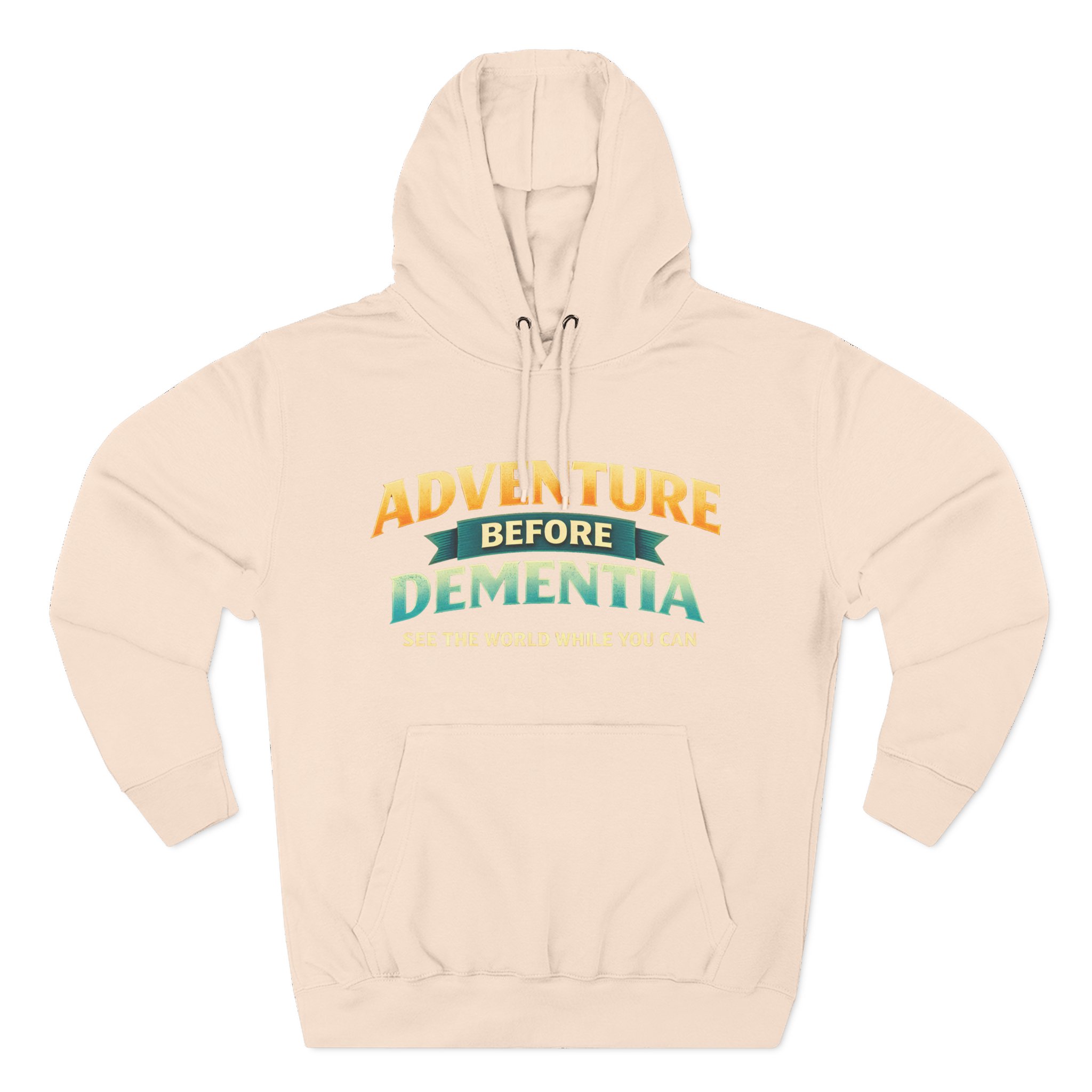 Three-Panel Fleece Hoodie - "Adventure Before Dementia" Design Scenic-Line