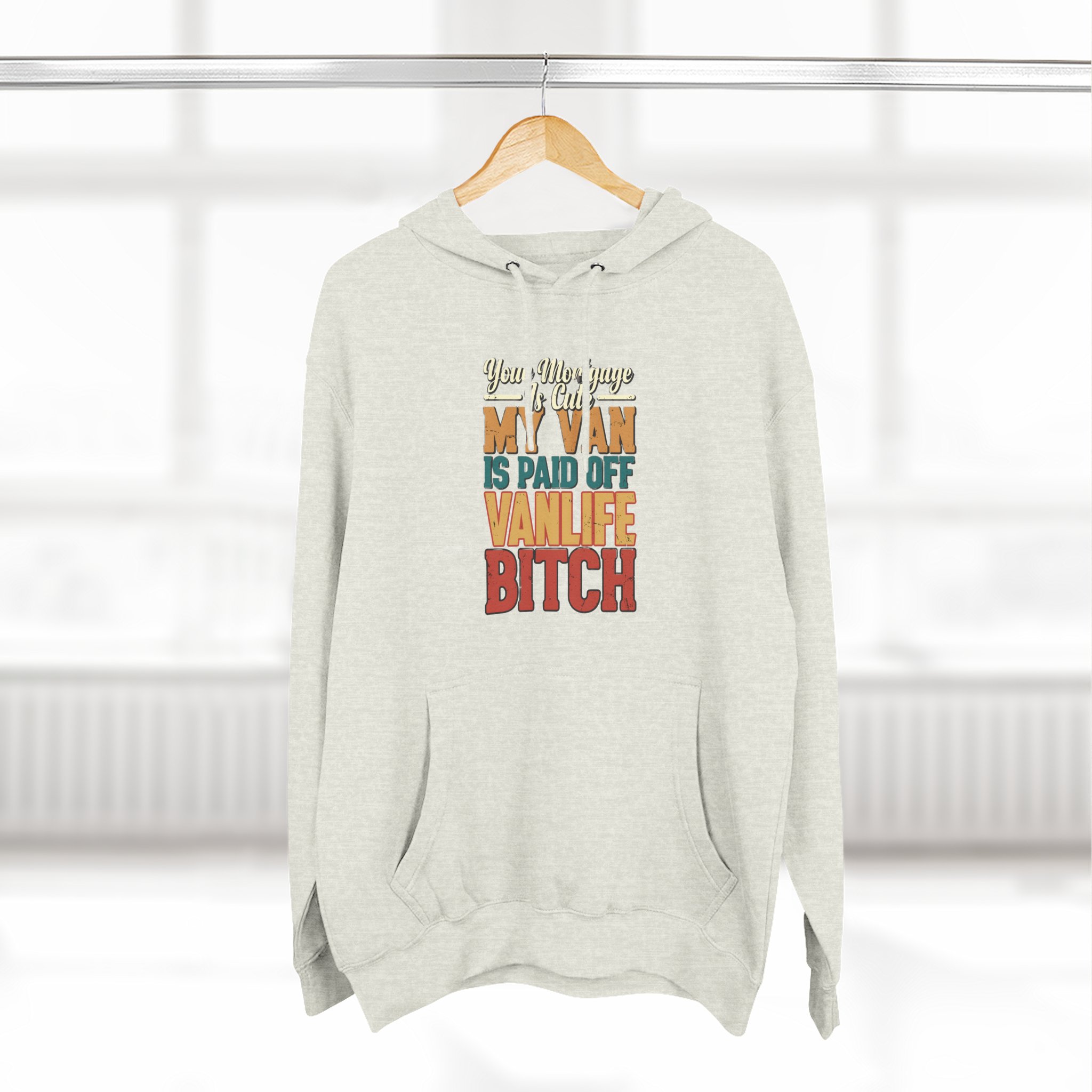 Three-Panel Fleece Hoodie - "Your Mortgage Is Cute" Design F**K-Line