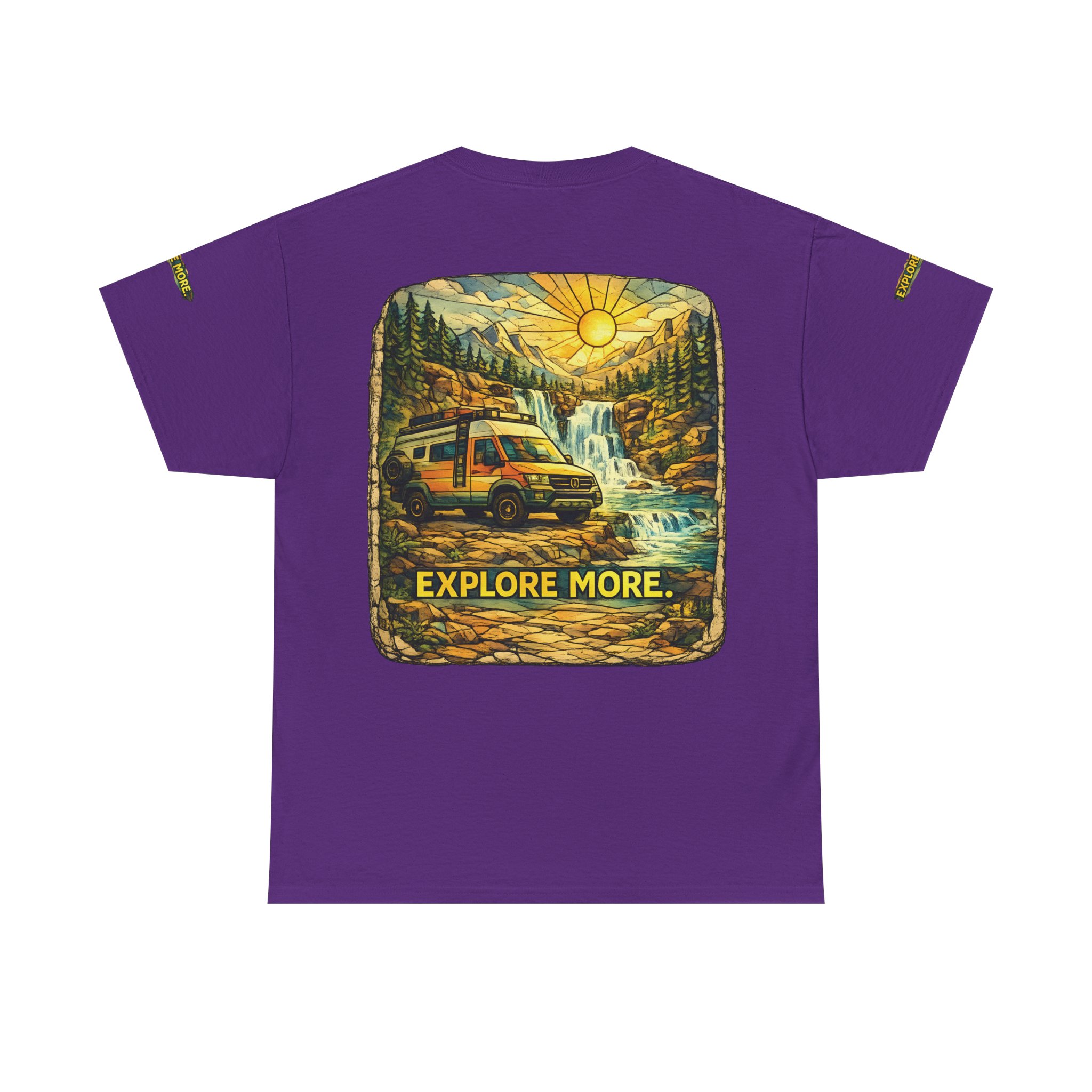 Unisex Heavy Cotton Tee — "Explore More" Design Cubic-Line