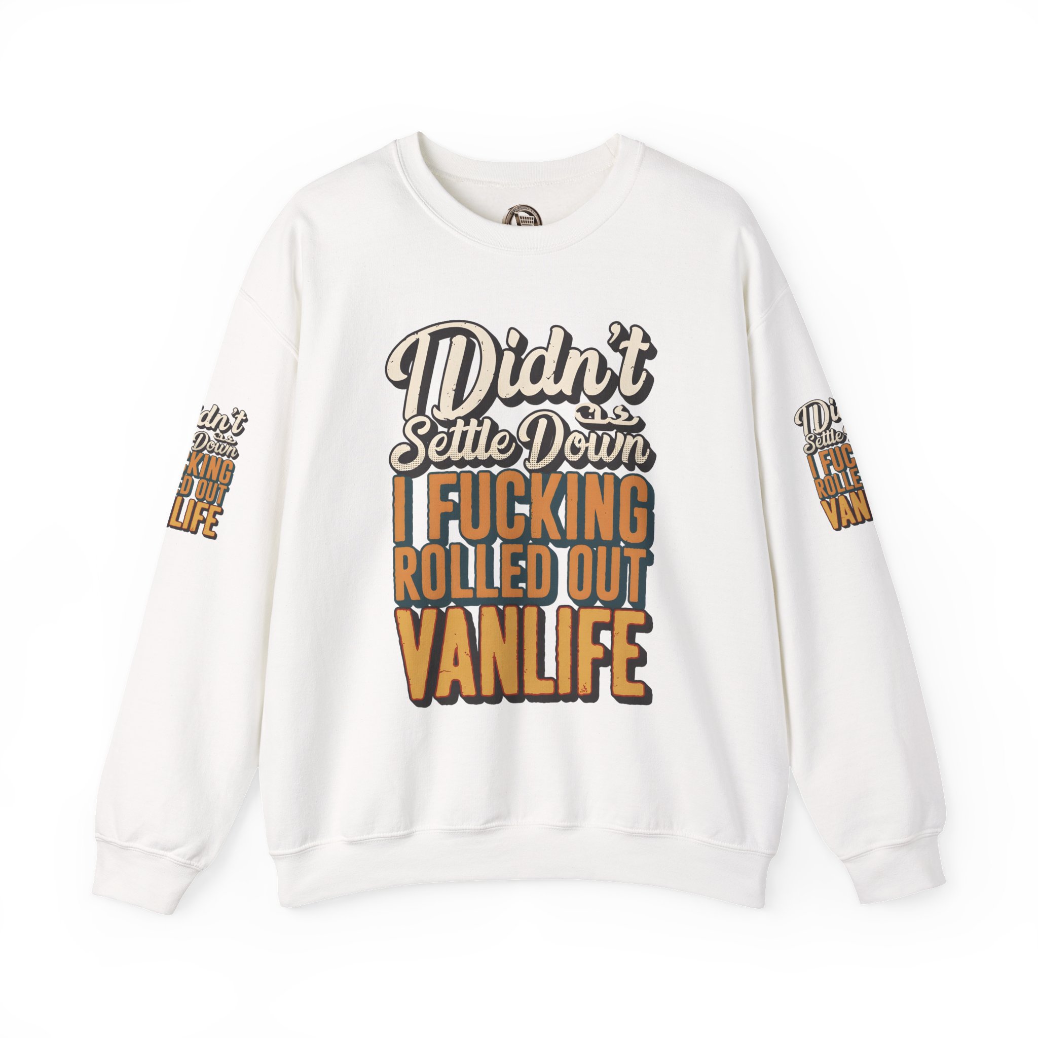 Unisex Heavy Blend™ Crewneck Sweatshirt — "Dind´t Settle Down" Design F**K-Line