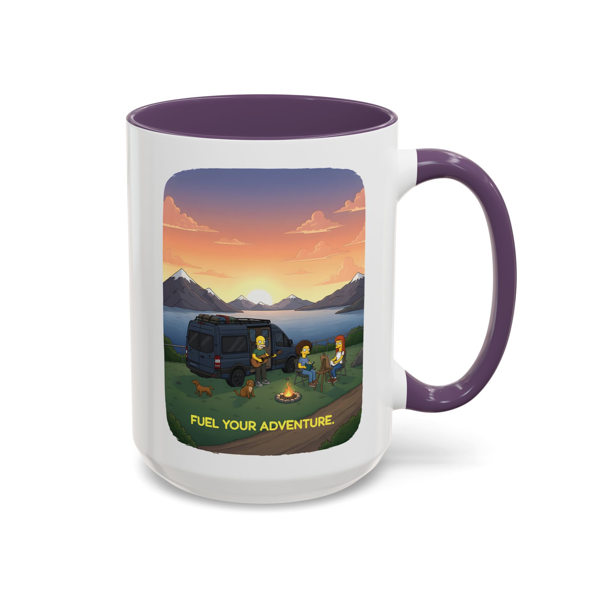 Accent Coffee Mug (11, 15oz) — "Fuel Your Adventure" Design Sitcom-Line
