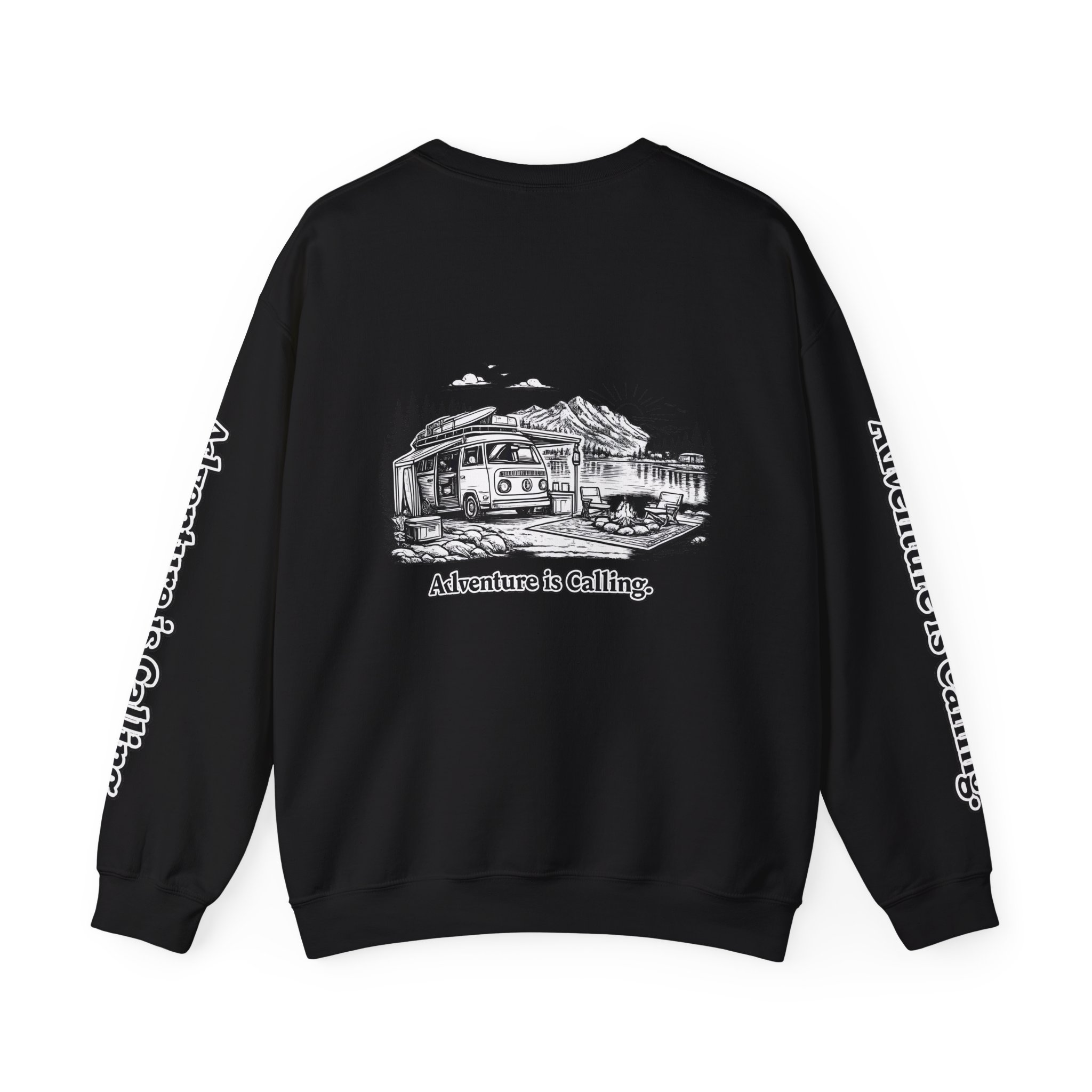 2118541673092074680_2048.jpeg Unisex Heavy Blend™ Crewneck Sweatshirt — "Adventure Is Calling" Design Minimal-Line