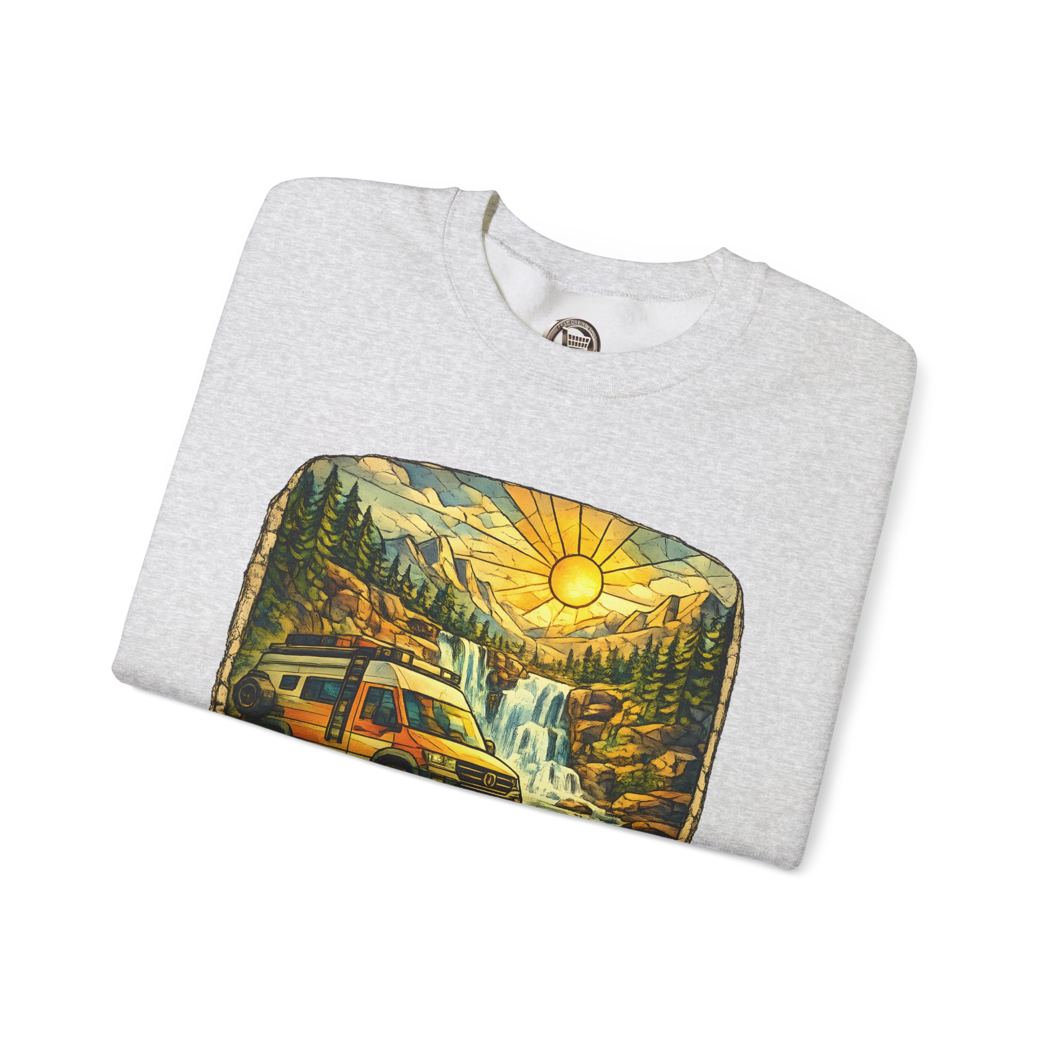 Unisex Heavy Blend™ Crewneck Sweatshirt — "Explore More" Design Cubic-Line