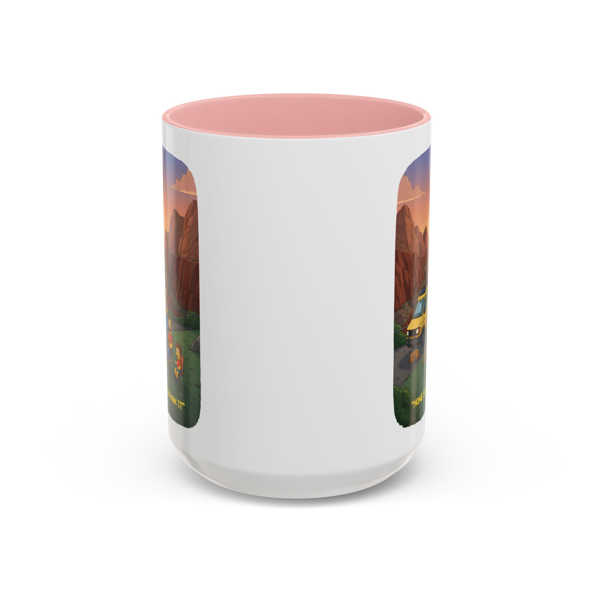 Accent Coffee Mug (11, 15oz) — "Home Is Where You Park It" Design Sitcom-Line