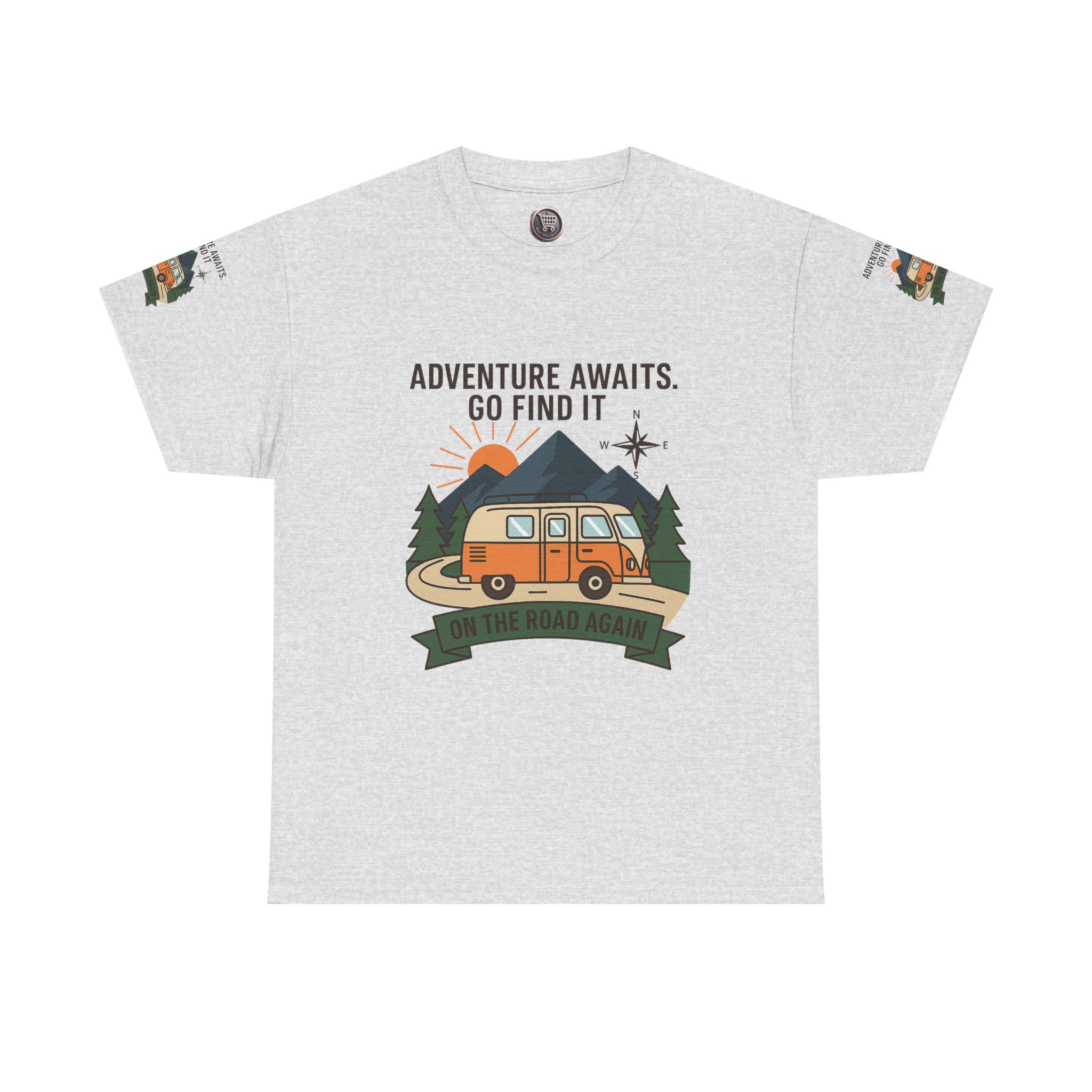 2137293705571156213_2048.jpeg Unisex Heavy Cotton Tee — 'Adventure Awaits. Go Find It' Camper Van T‑Shirt