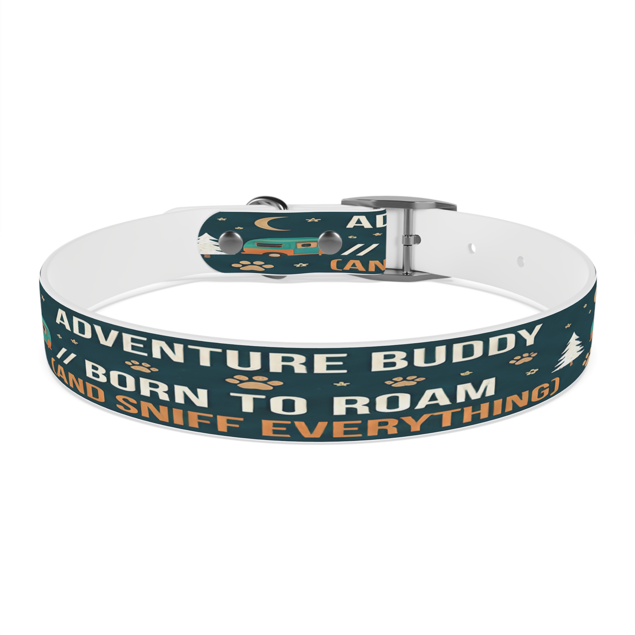 2141850173044614651_4096.jpeg Dog Collar — 'Born to Roam (and Sniff Everything)' Outdoor Pet Collar