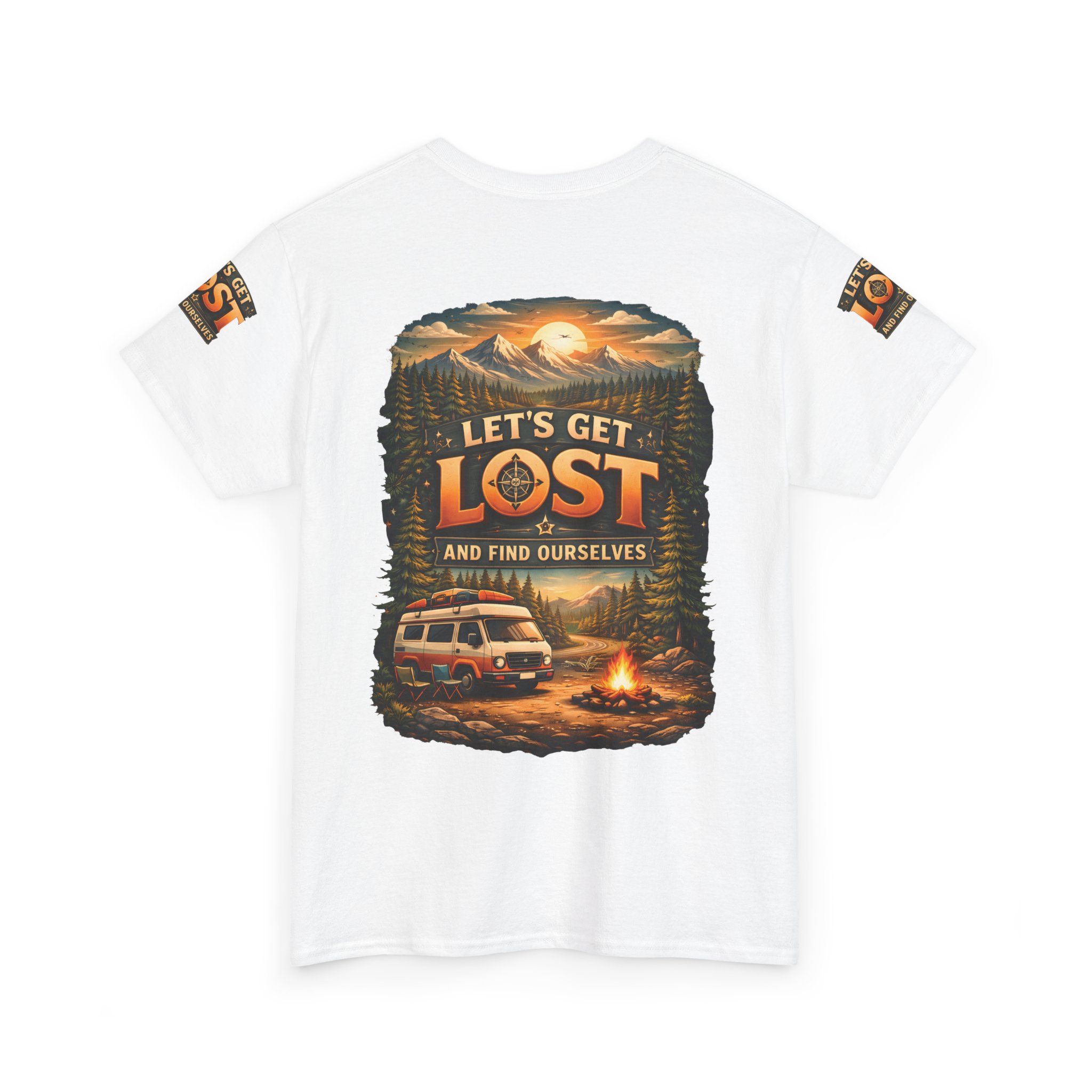 Unisex Heavy Cotton Tee — "Let´s Get Lost And Found Ourselfs" Design Scenic-Line