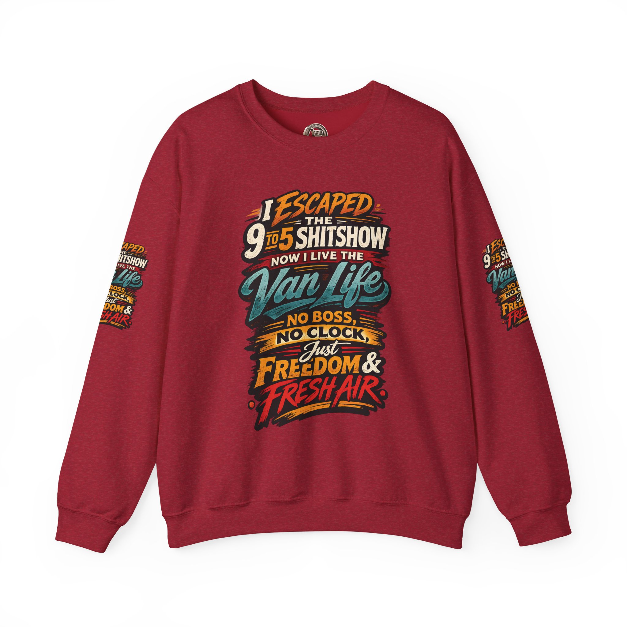 2142659274122526107_2048.jpeg Unisex Heavy Blend™ Crewneck Sweatshirt — "I Escaped The 9 To 5" Design F**K-Line