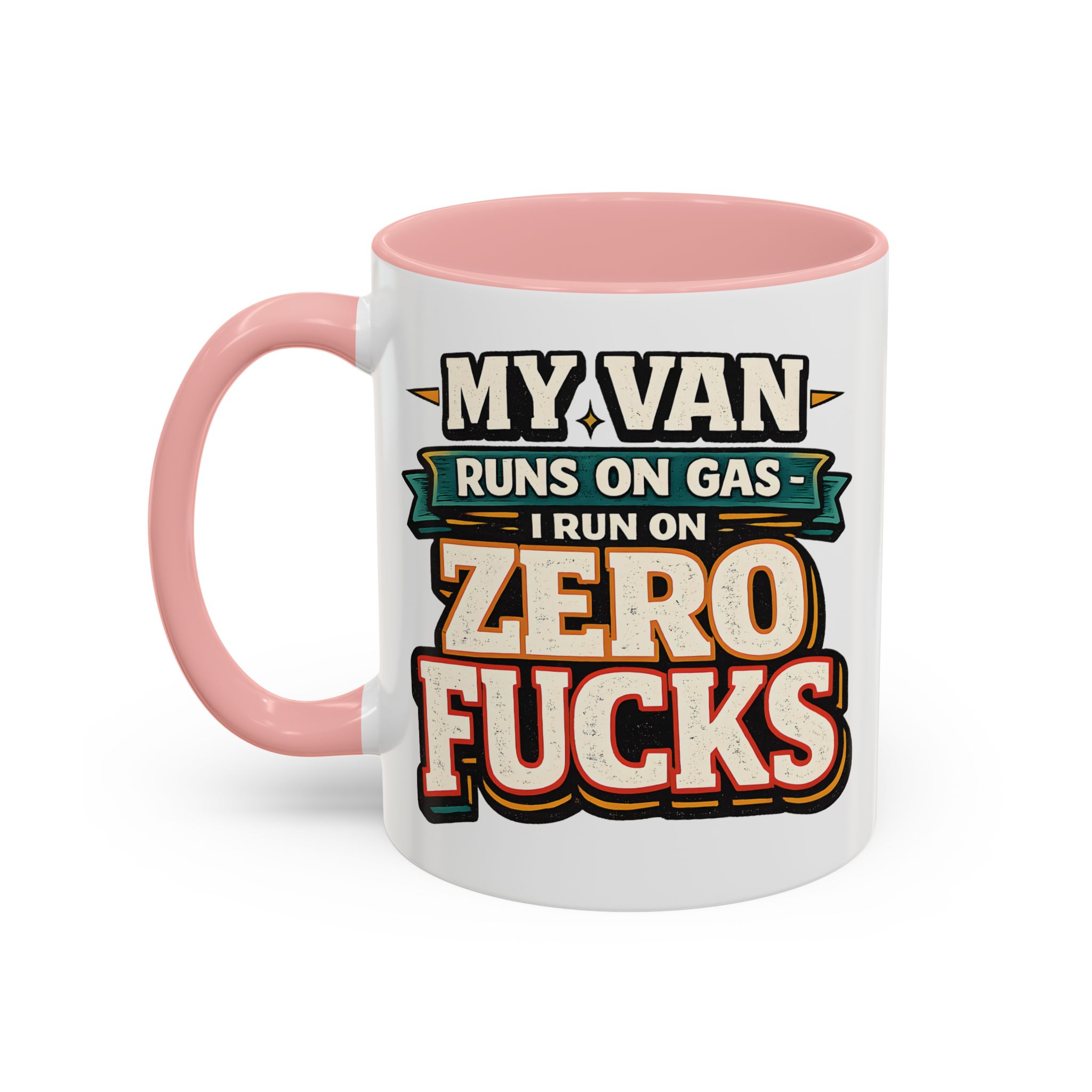 Accent Coffee Mug (11, 15oz) — "My Van Runs On Gas" Design F**K-Line
