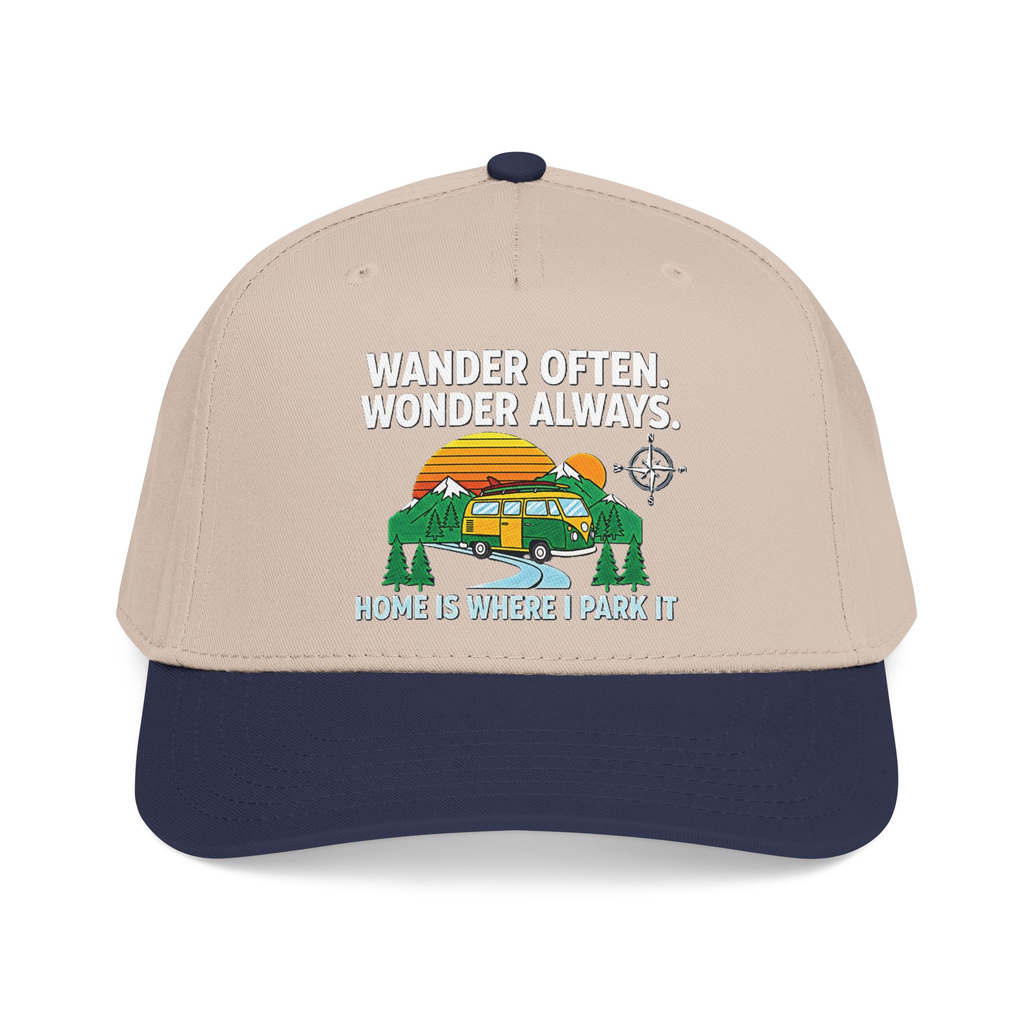 Baseball Cap — "Fueled by Exploration" Adventure Is My Compass Camper Hat