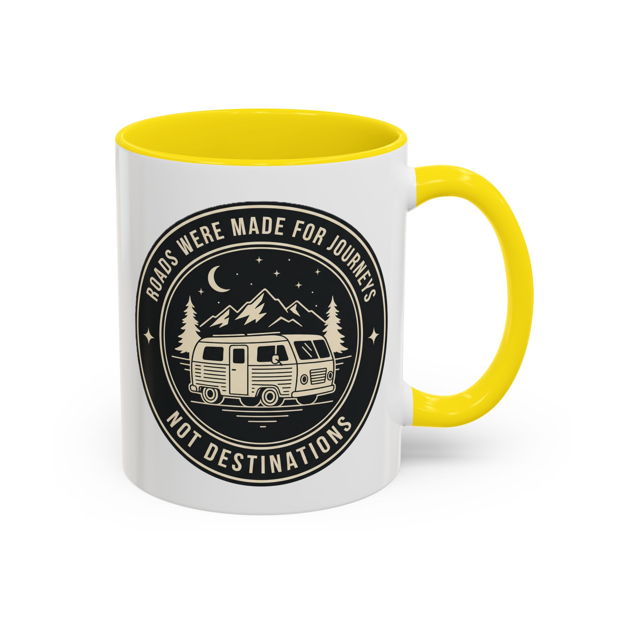 Coffee Mug — 'ROAD WHERE MADE FOR JOURNEYS-NOT DESTINATIONS'  (11/15oz) (Both sides printed)
