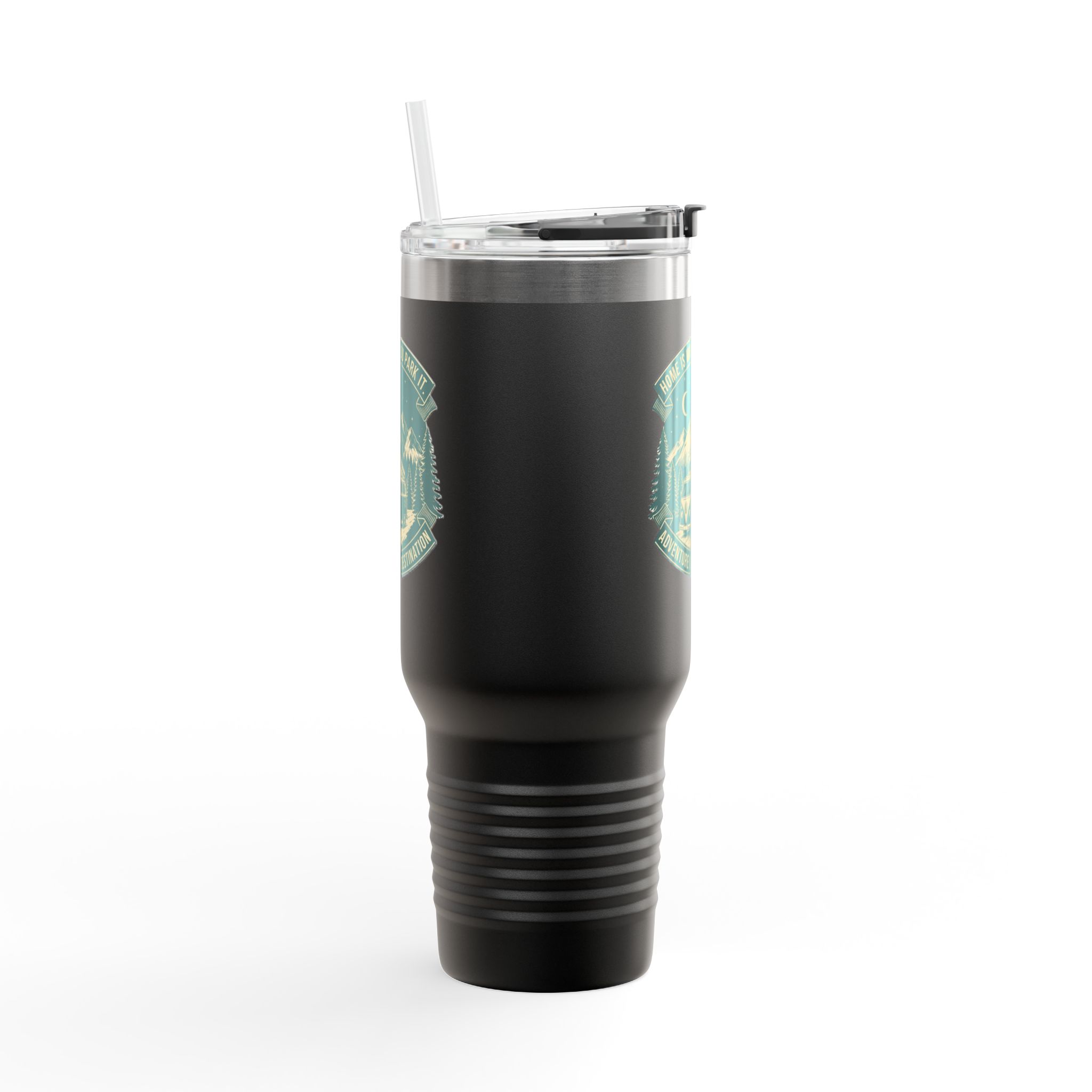 Insulated Travel Mug - "Home Is Where You Park It-Adventure is the destination" (40oz) – Retro Camper Design, Keep Drinks Hot or Cold