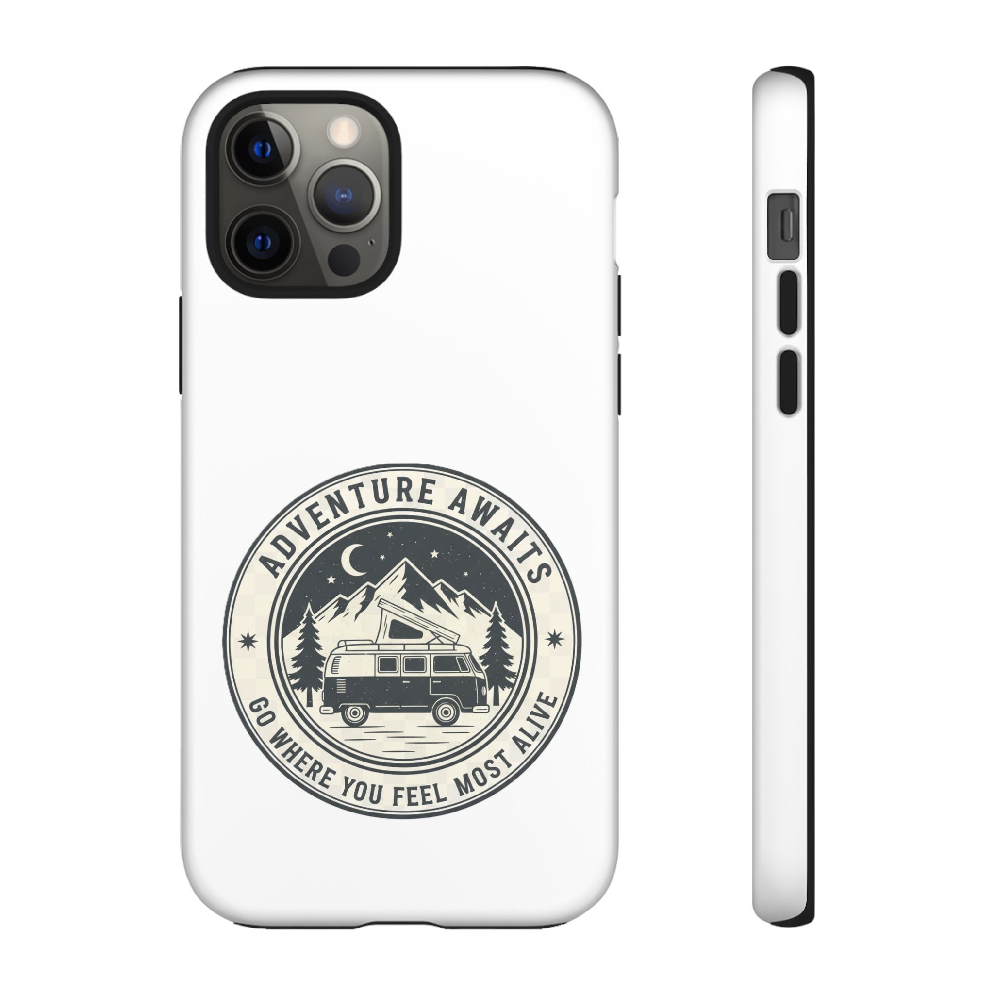 Phone Case — "Adventure Awaits-Go Where You Feel Most Alive" Camper Van Design