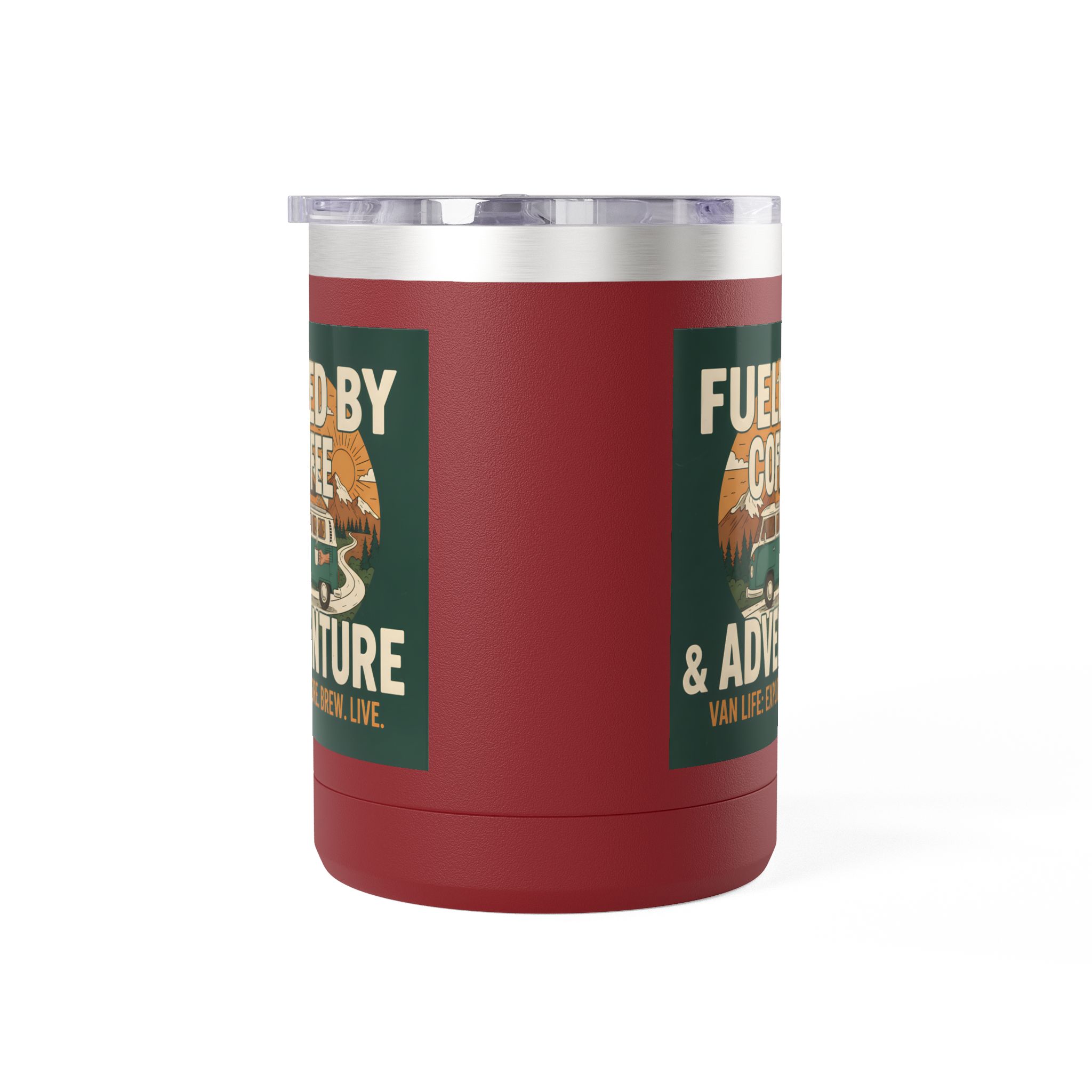 Coffee Mug Tumbler, 15oz — "Fueled by Coffee & Adventure"