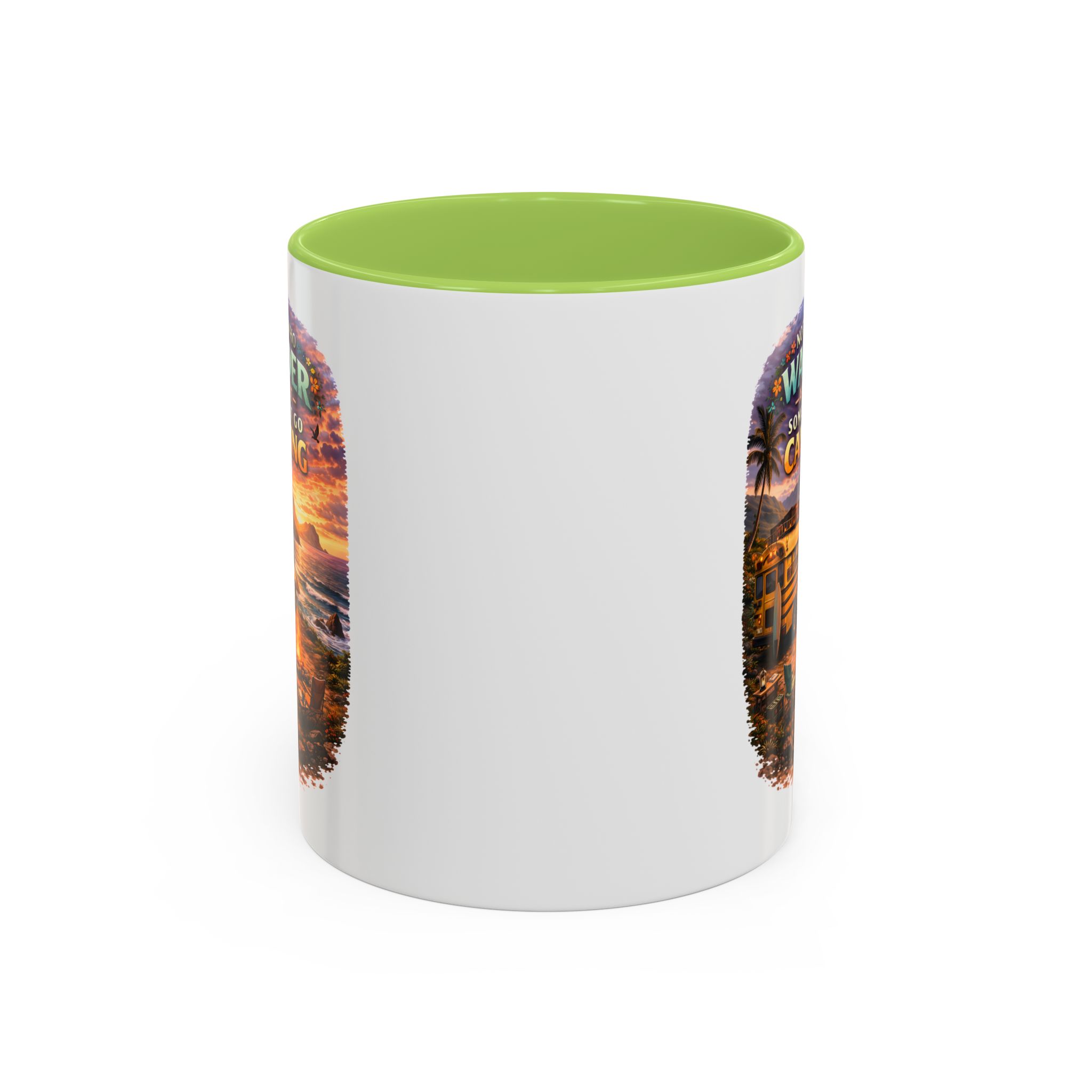 Accent Coffee Mug (11, 15oz) — "Not All Who Wander Are Lost" Design Scenic-Line