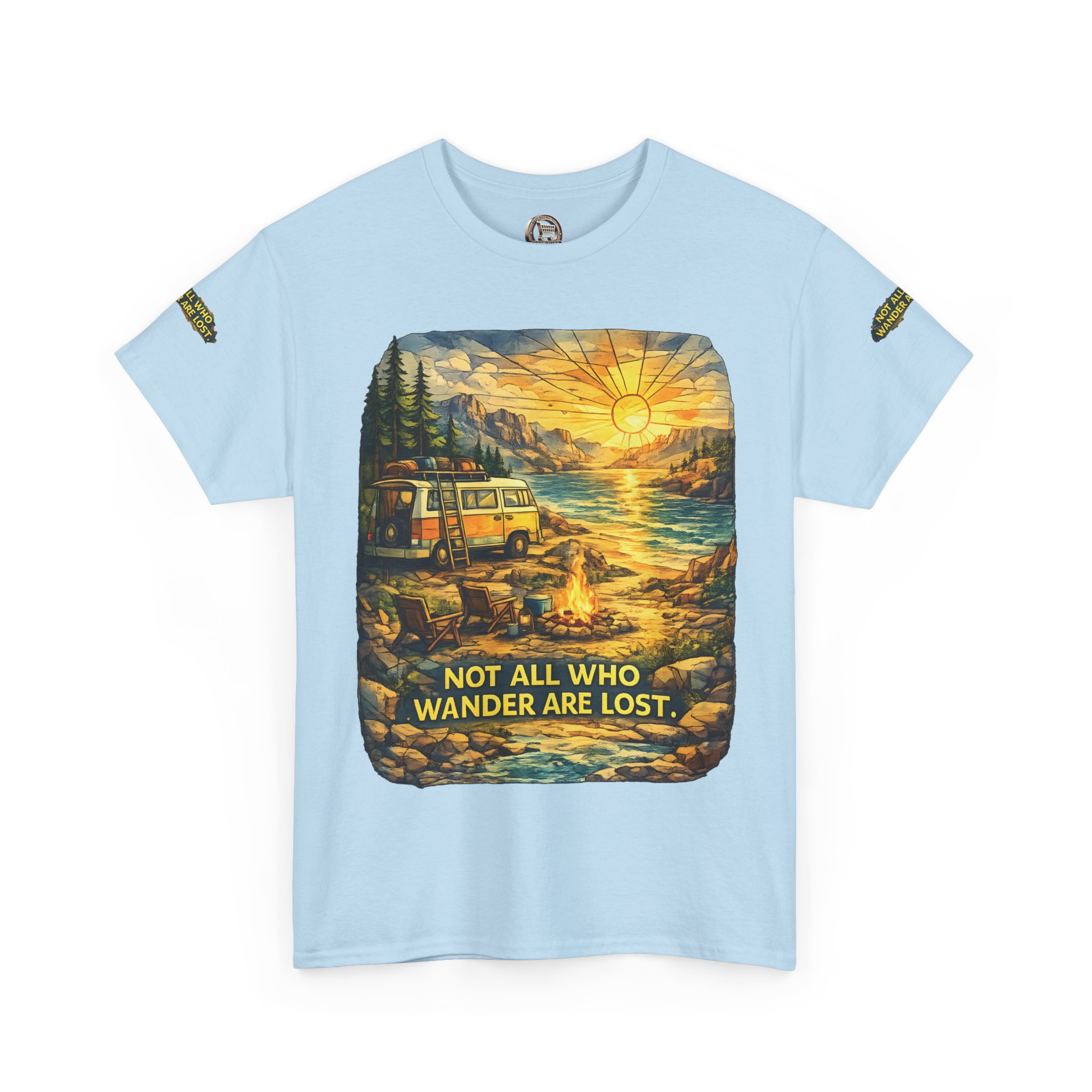 2161024989643853150_2048.jpeg Unisex Heavy Cotton Tee — "Not All Who Wander Are Lost " Design Cubic-Line