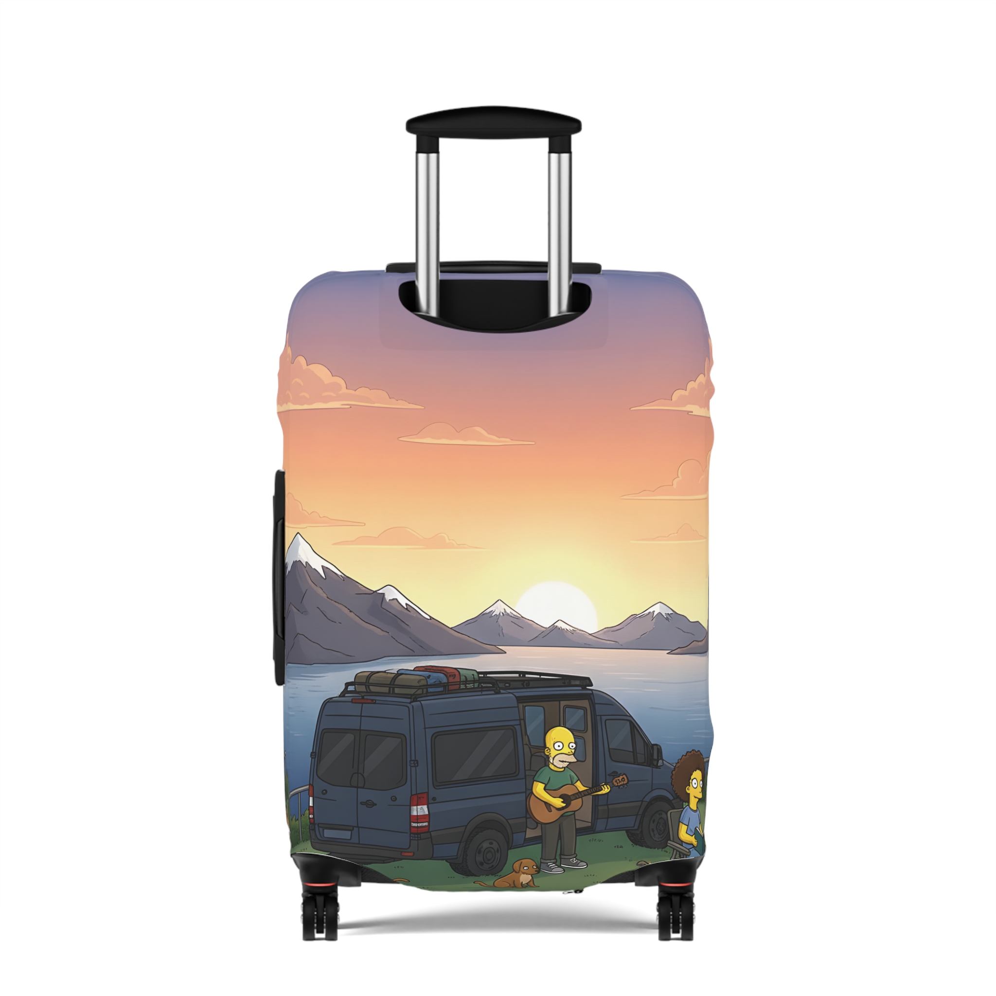 Luggage Cover — Adventure Camper Sketch Travel Suitcase(Design Sitcom-Line)