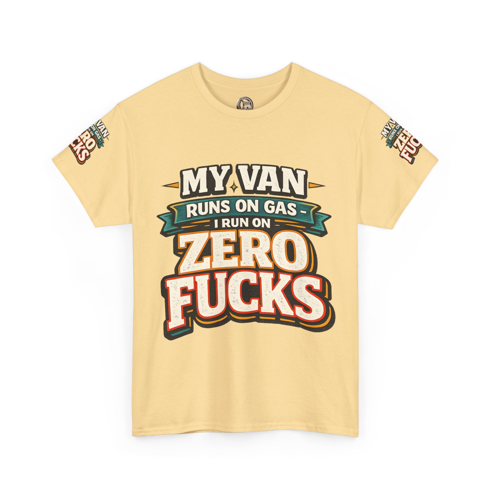 Unisex Heavy Cotton Tee — "My Van Runs On Gas" Design F**K-Line