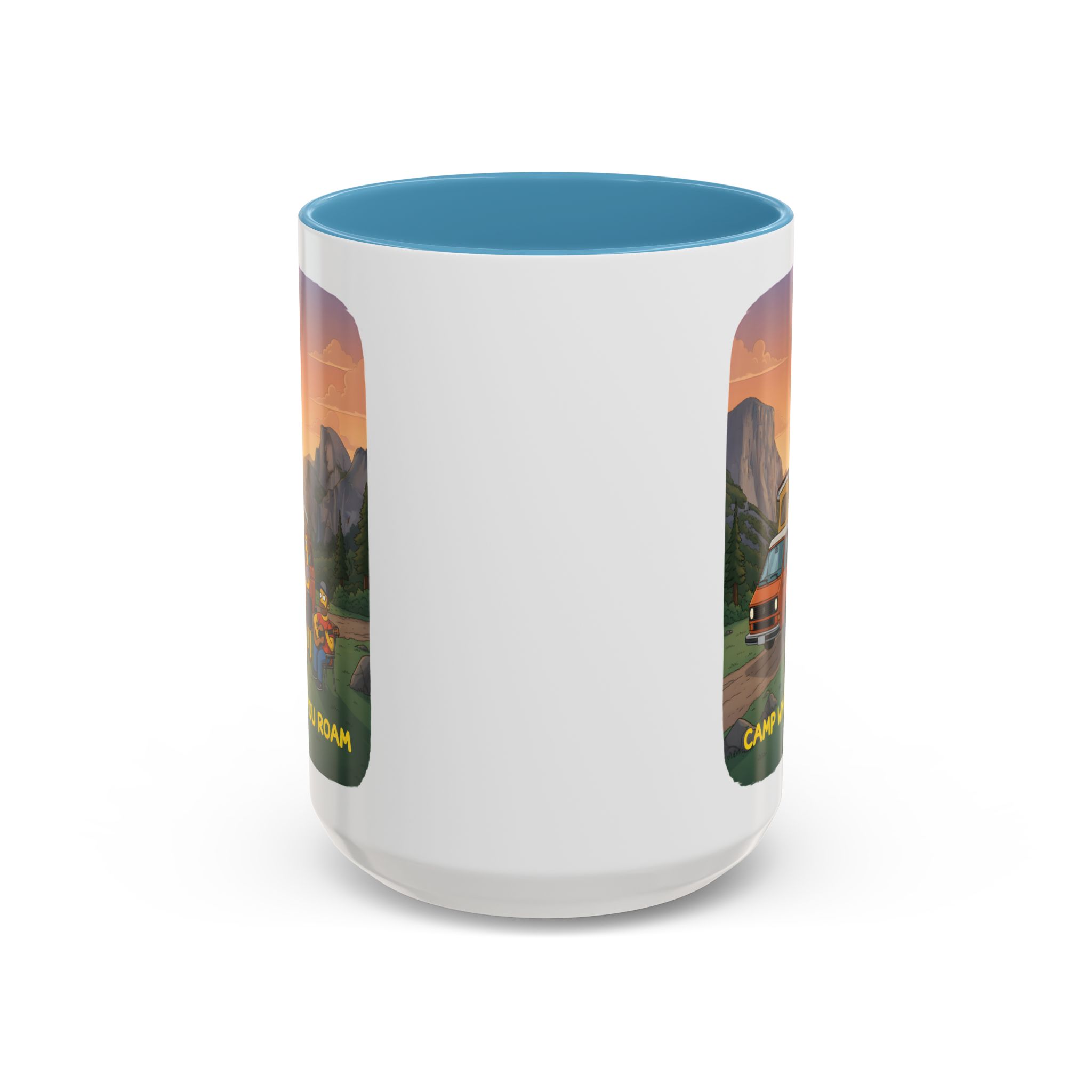 Accent Coffee Mug (11, 15oz) — "Camp Where You Roam" Design Sitcom-Line