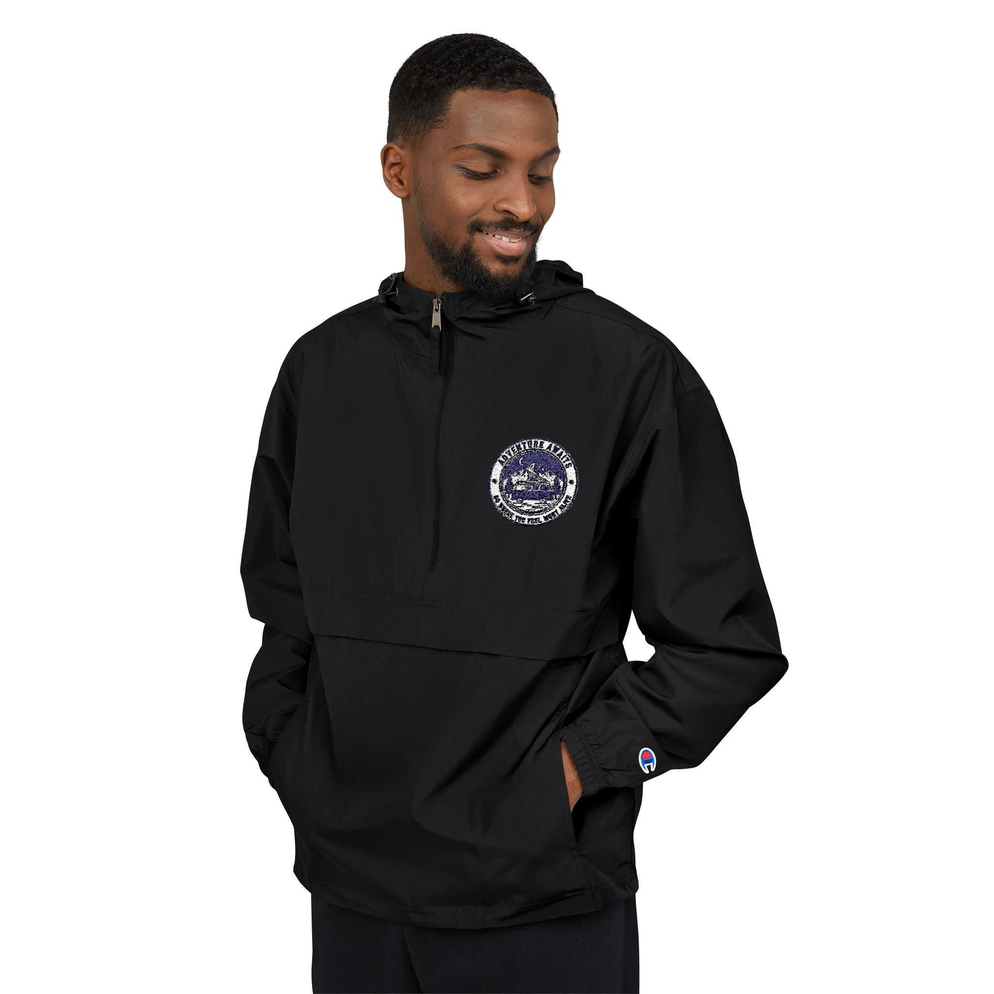 "NEW" Champion Unisex Packable Anorak Jacket -- "Adventure Awaits-Go Where You Feel Most Alive"