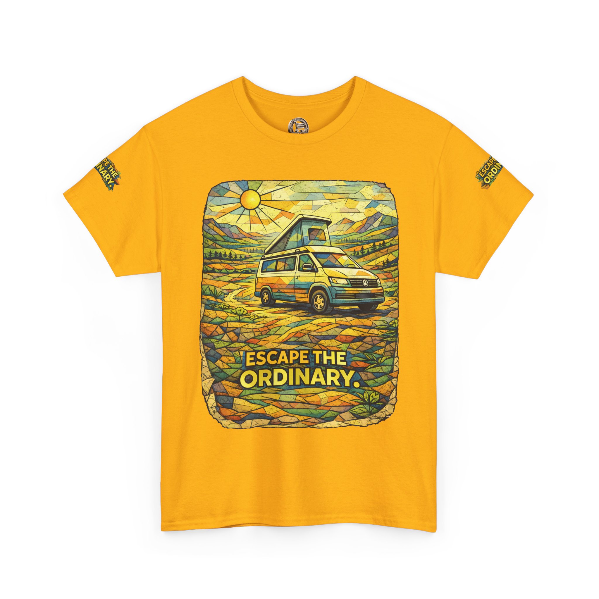 2171529524823284253_2048.jpeg Unisex Heavy Cotton Tee — "Escape The Ordinary" Design Cubic-Line
