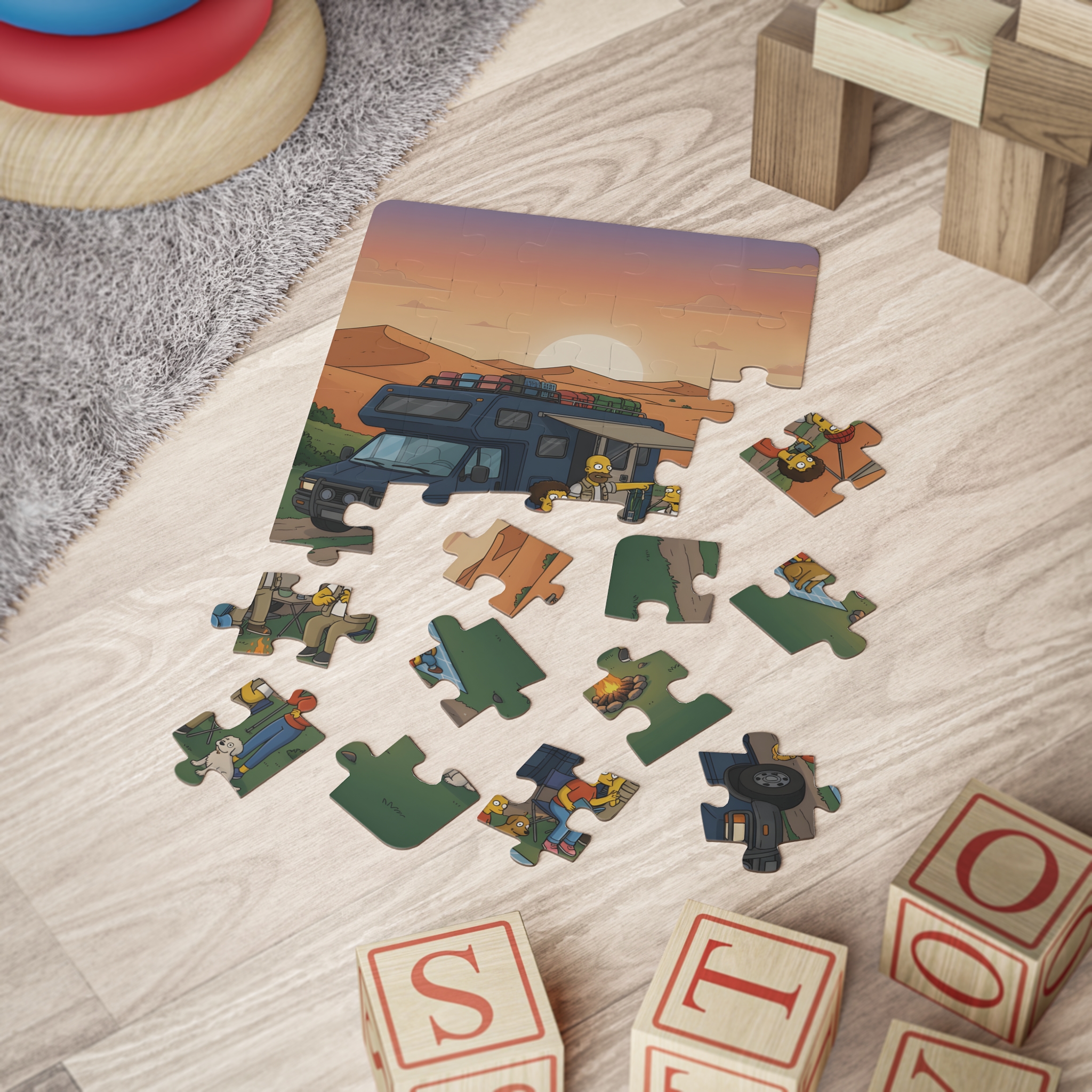 Kids' 30‑Piece Camping Puzzle —  Scenic RV Campfire Jigsaw