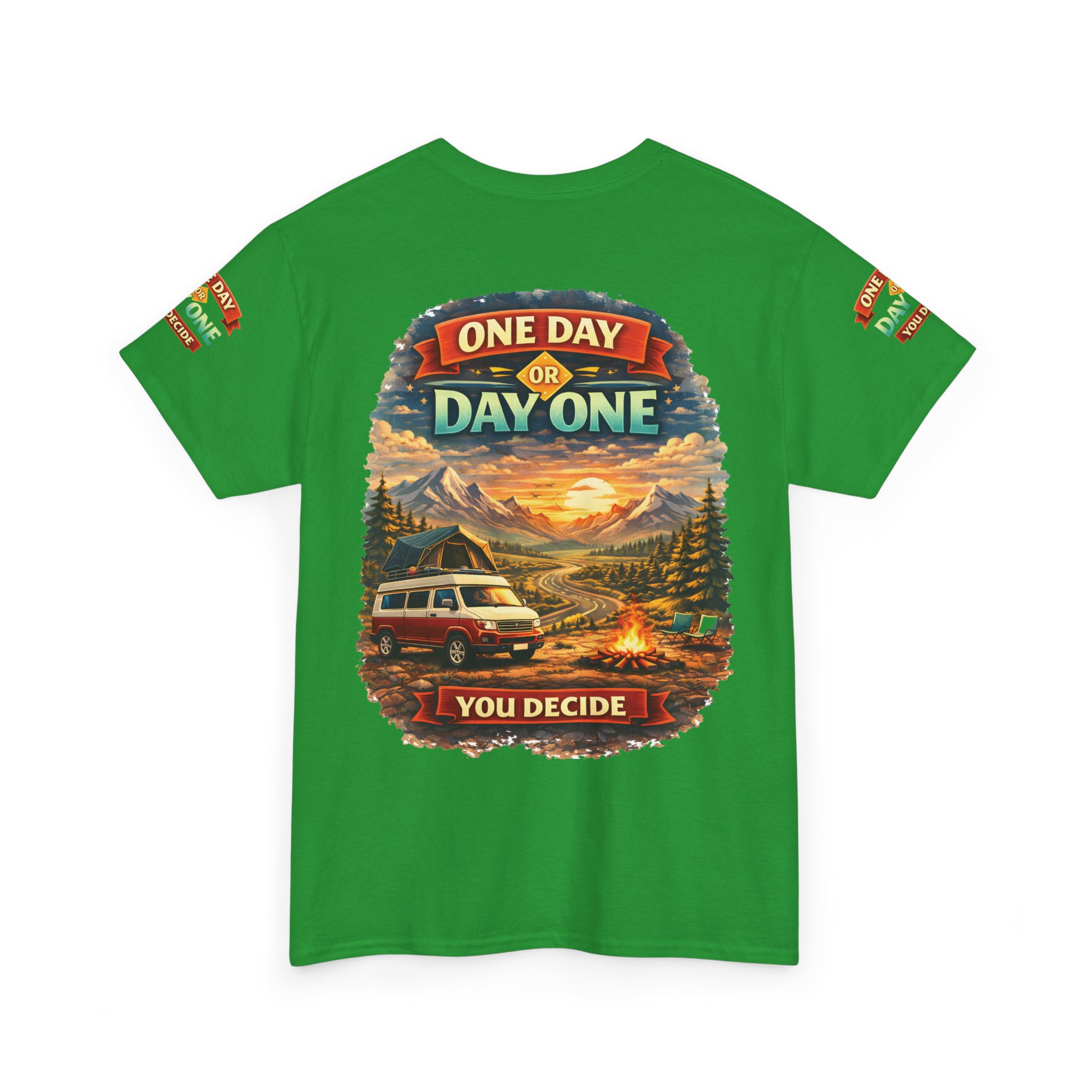 2177874832988290213_2048.jpeg Unisex Heavy Cotton Tee — "One Day Or Day One" Design Scenic-Line