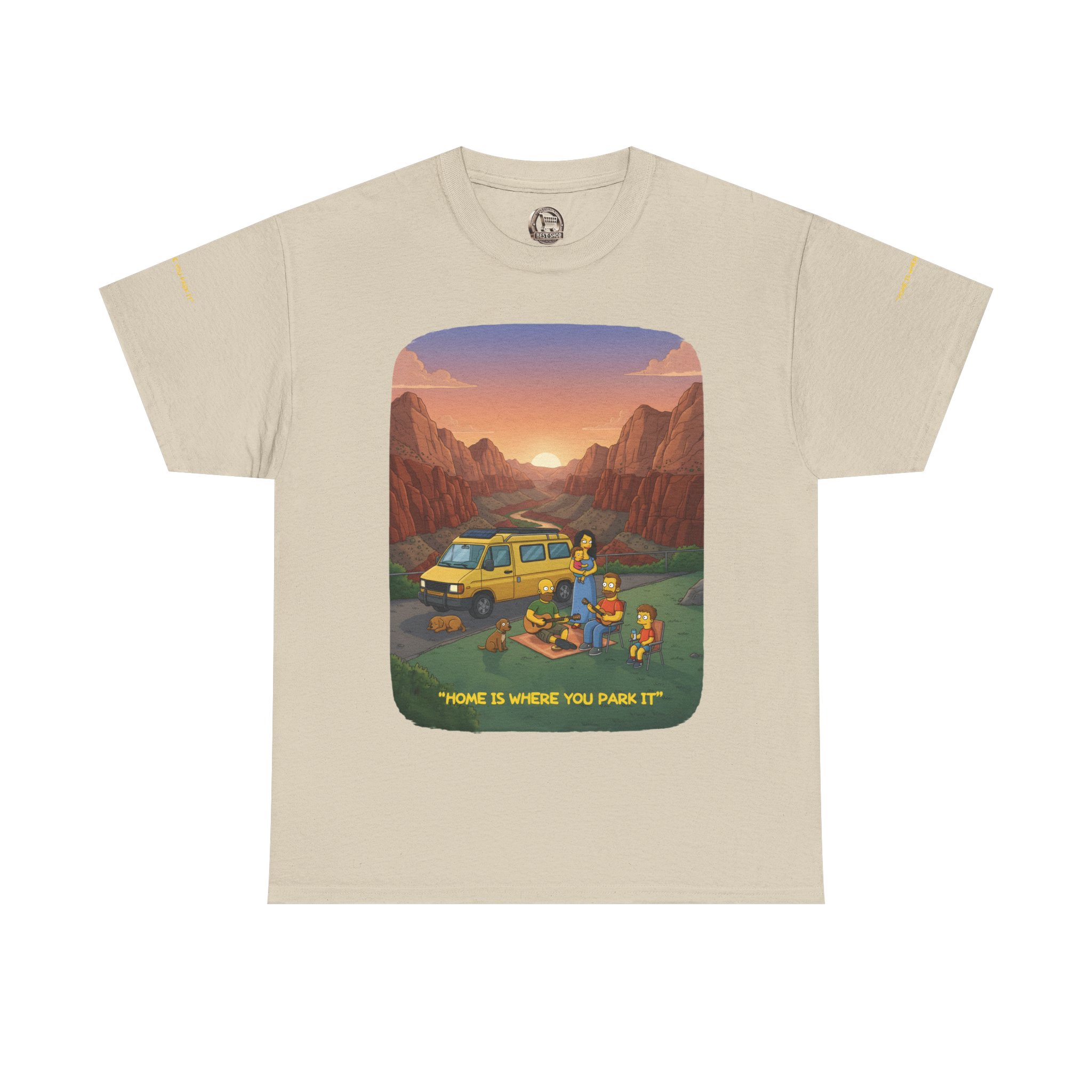 Unisex Heavy Cotton Tee — "Home Is Where You Park It" Design Sitcom-Line