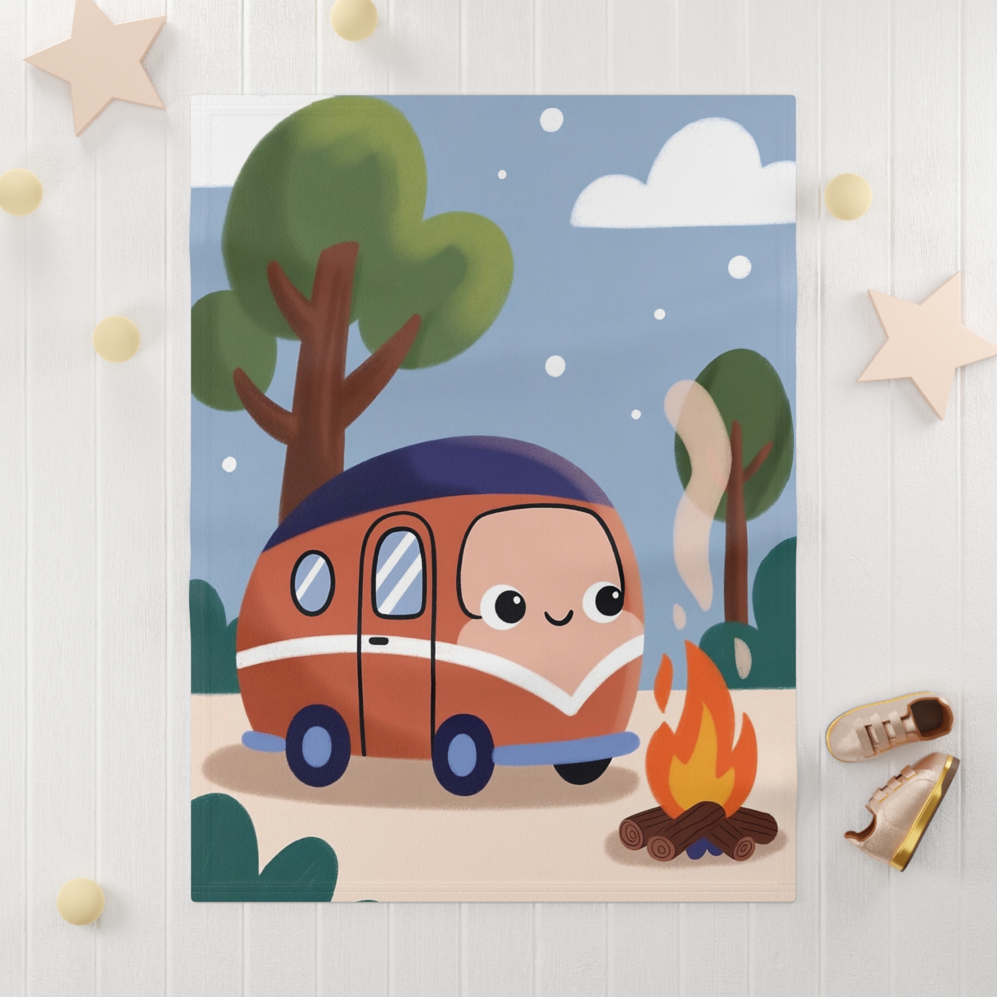 2187613939217154660_2048-1.jpeg Camping Camper Baby Blanket — Cute Plush Fleece Throw for Nursery & Travel